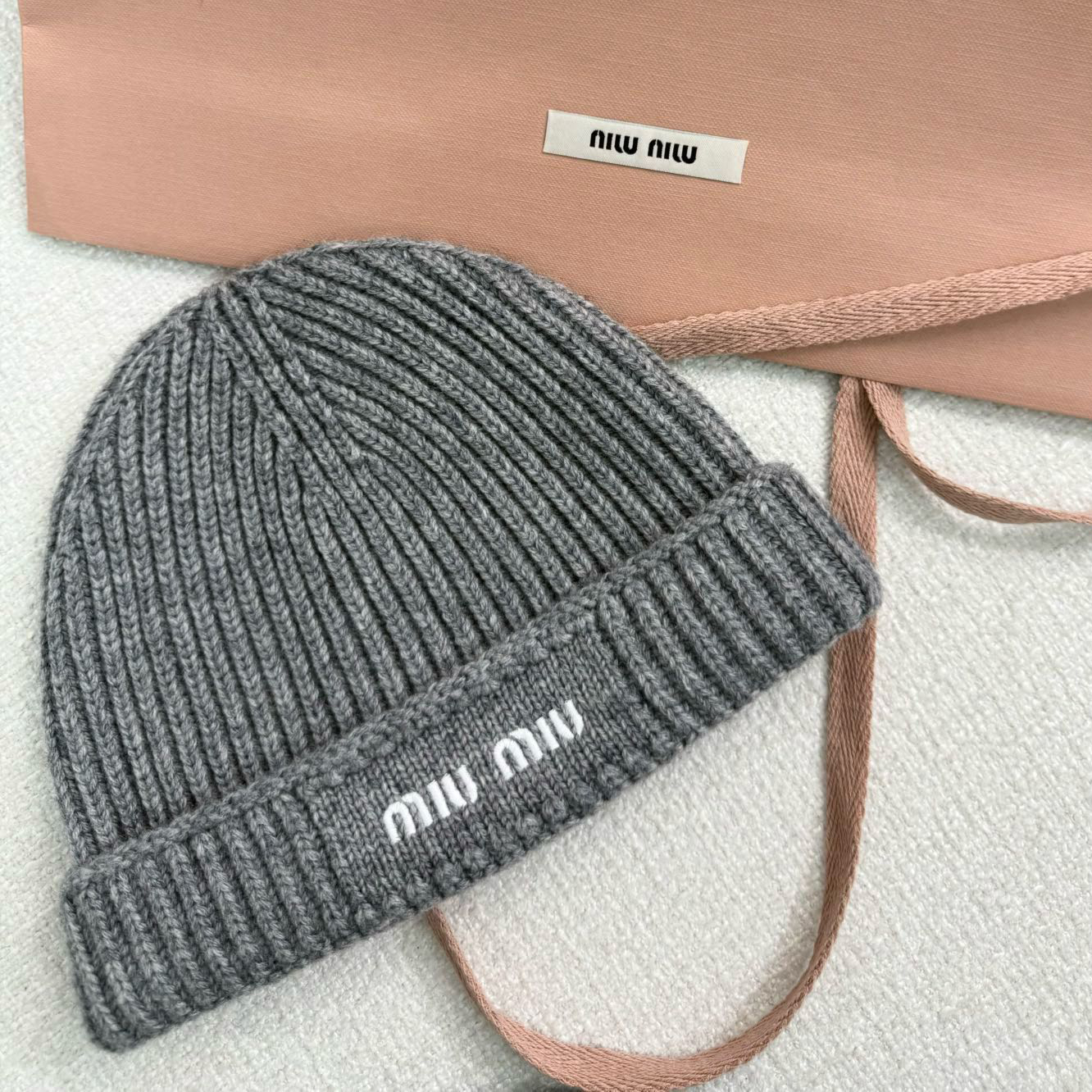 NIGO MiuMiu Women's Solid Color Embroidered Logo Wool Pom Pom Hat #nigo73781
