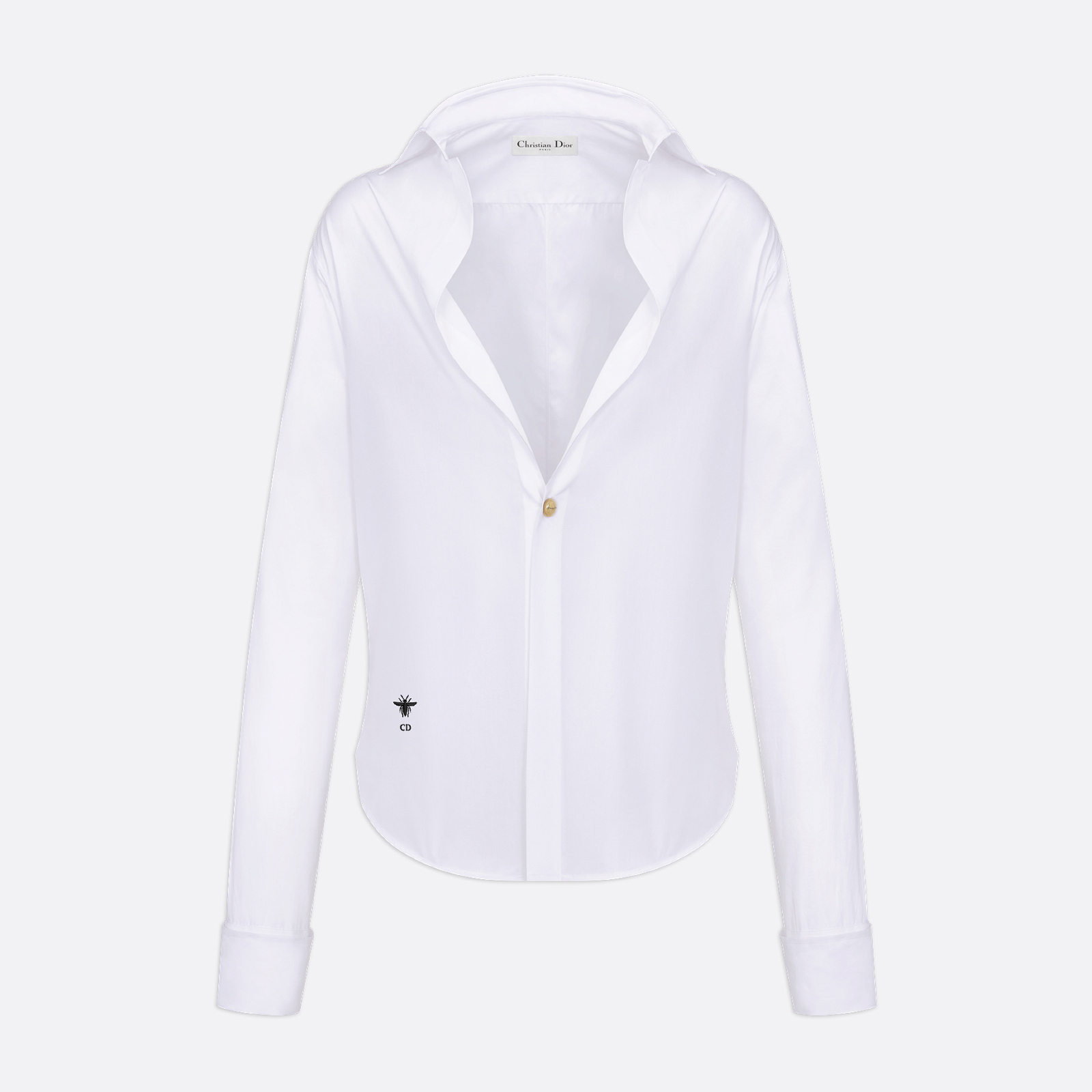 NIGO Dior Women's Spring and Autumn Solid Color Logo Embroidery V-Neck Long Sleeve Shirt #nigo73795