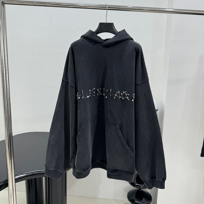 NIGO Balenciaga Men's Women's Spring & Autumn Vintage Plain Knit Washed Solid Color Loose Hooded Sweatshirt Ngvp #nigo9517