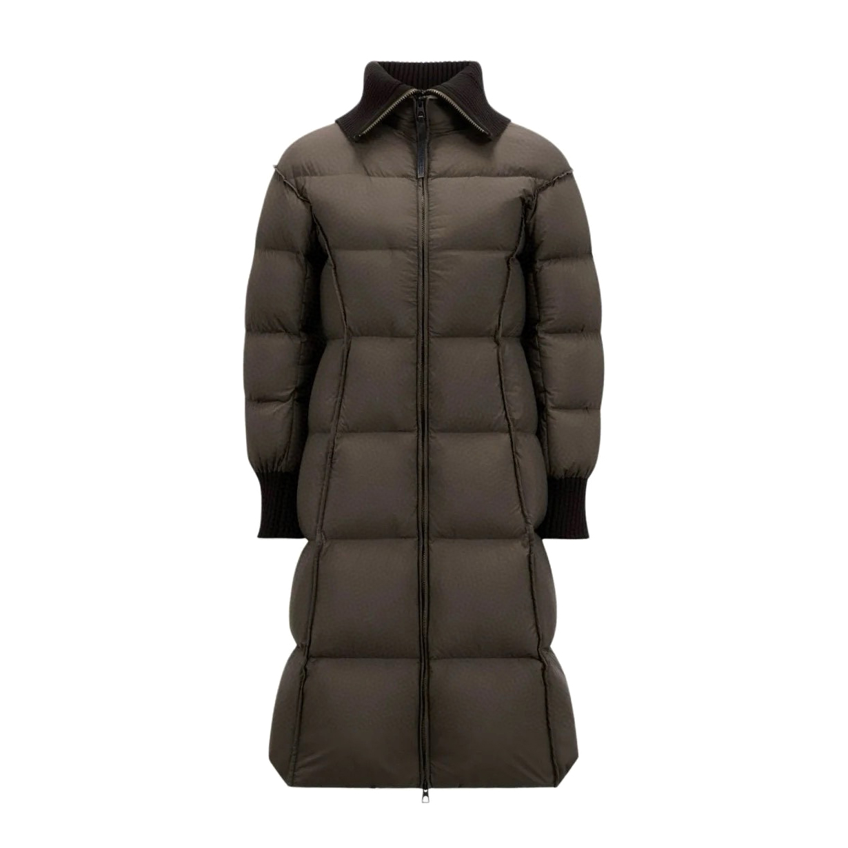 NIGO Moncler Women's Winter Solid Color Long Zipper Closure Soft Collar Knit Patchwork Down Jacket Coat #nigo73817