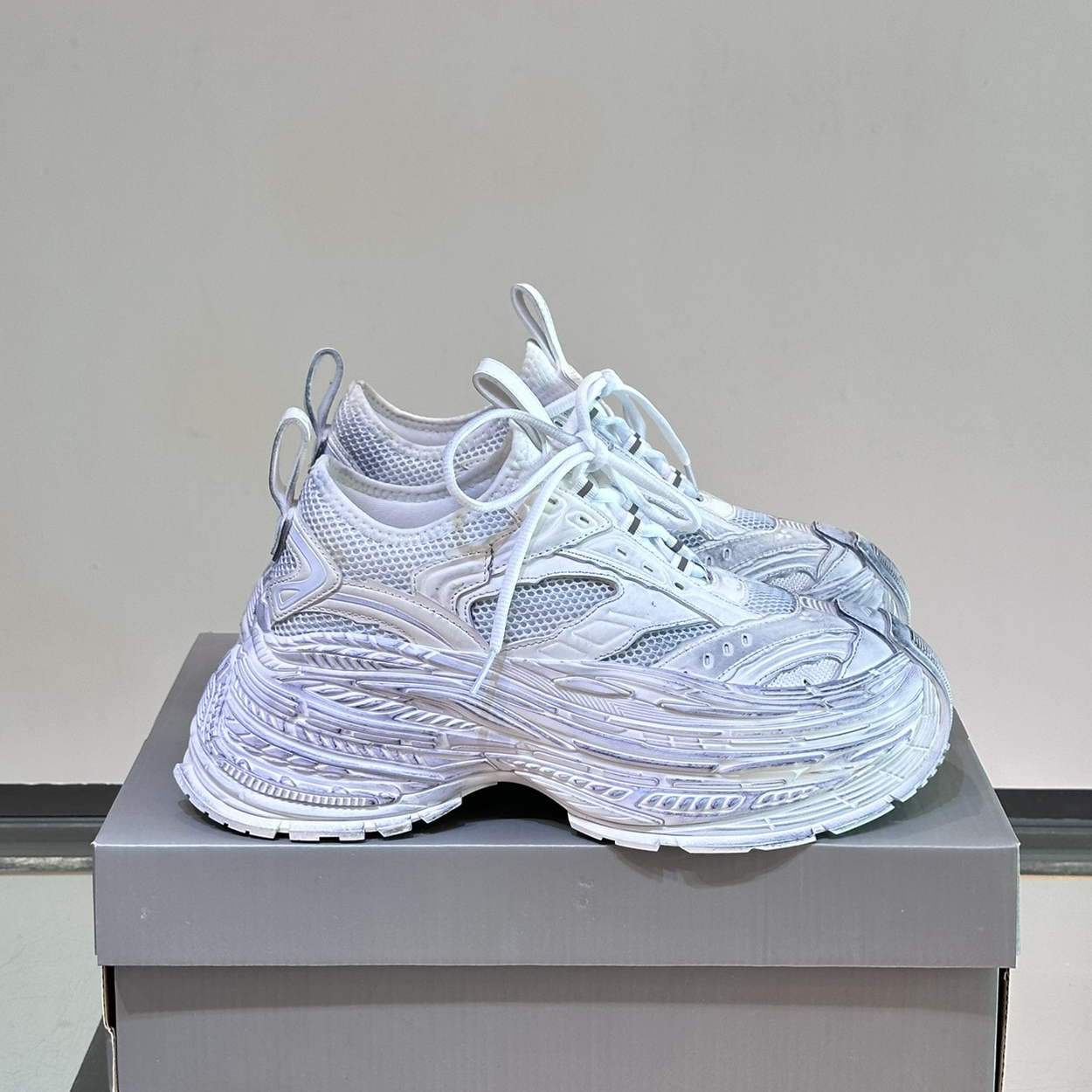 NlGO Balenciaga Men's Vintage Thick Bottom Boost Sneakers Patchwork Color Lacing Fashion High Street Casual Shoes #nigo73825