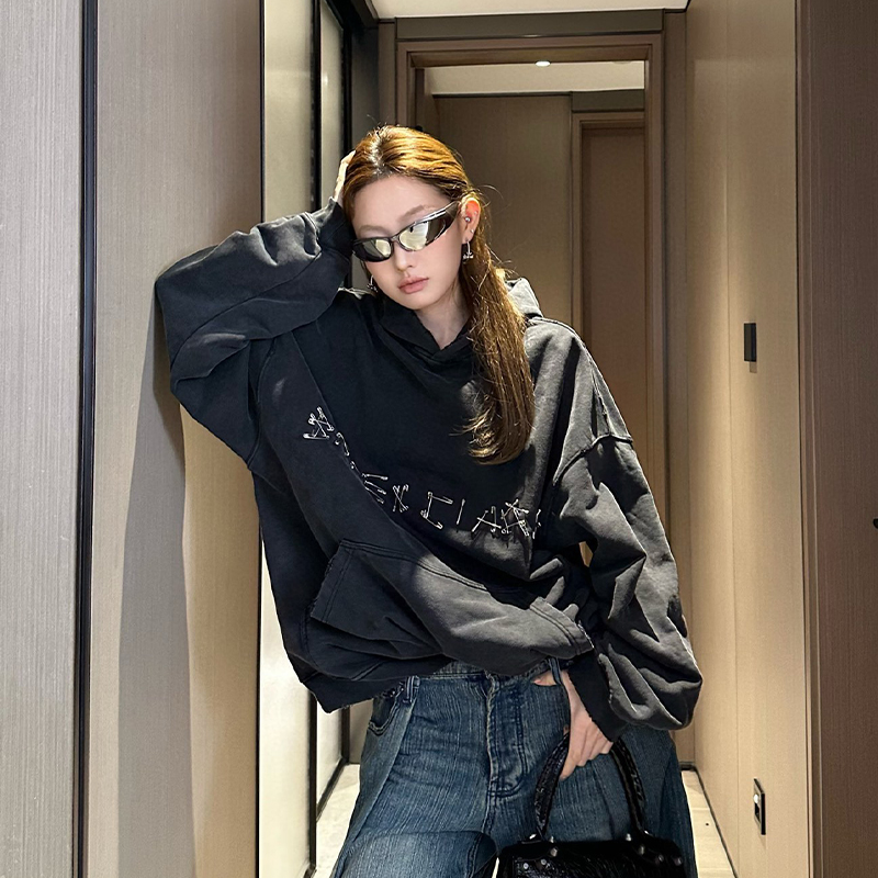 NIGO Balenciaga Men's Women's Spring & Autumn Vintage Plain Knit Washed Solid Color Loose Hooded Sweatshirt Ngvp #nigo9517