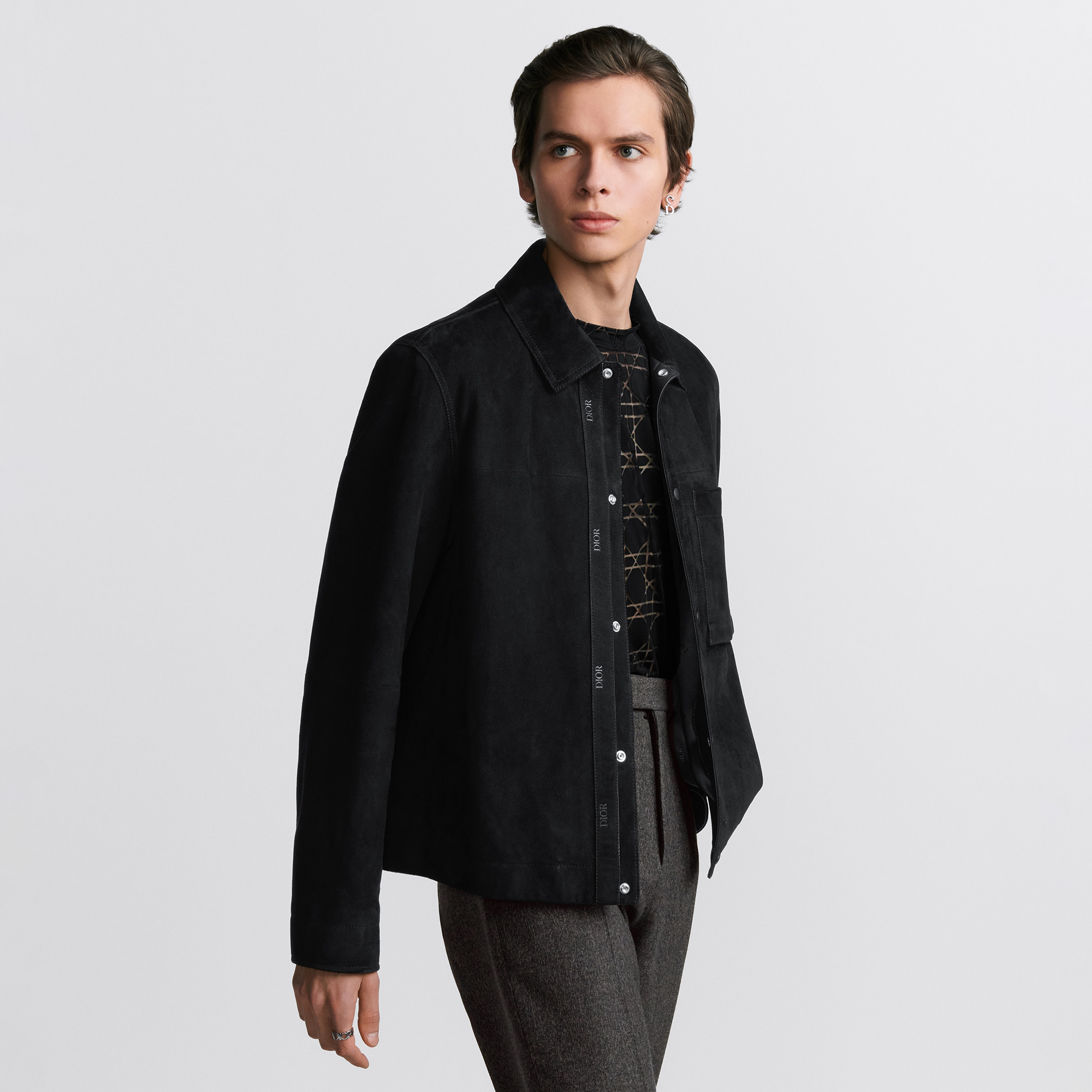 NIGO Dior Men's Fall And Winter Black Sheepskin Suede Single Breasted Long Sleeved Jacket #nigo73837