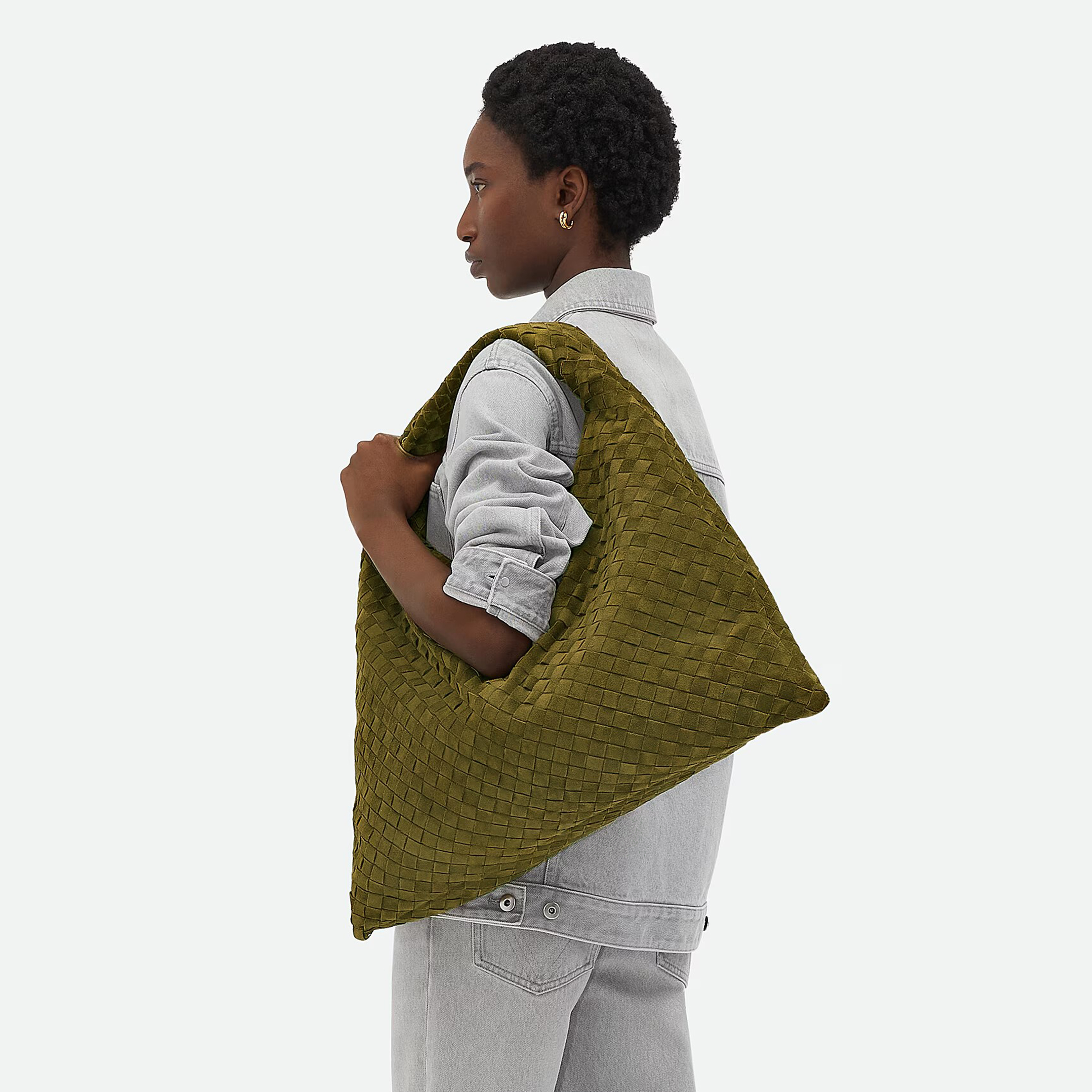 NIGO Bottega Veneta Intrecciato Women's Solid Color Checkered Flap Closure Suede Fashion Shoulder Bag Casual Hop Handbag Bags 763970V1QE33356 Ngvp #nigo9521