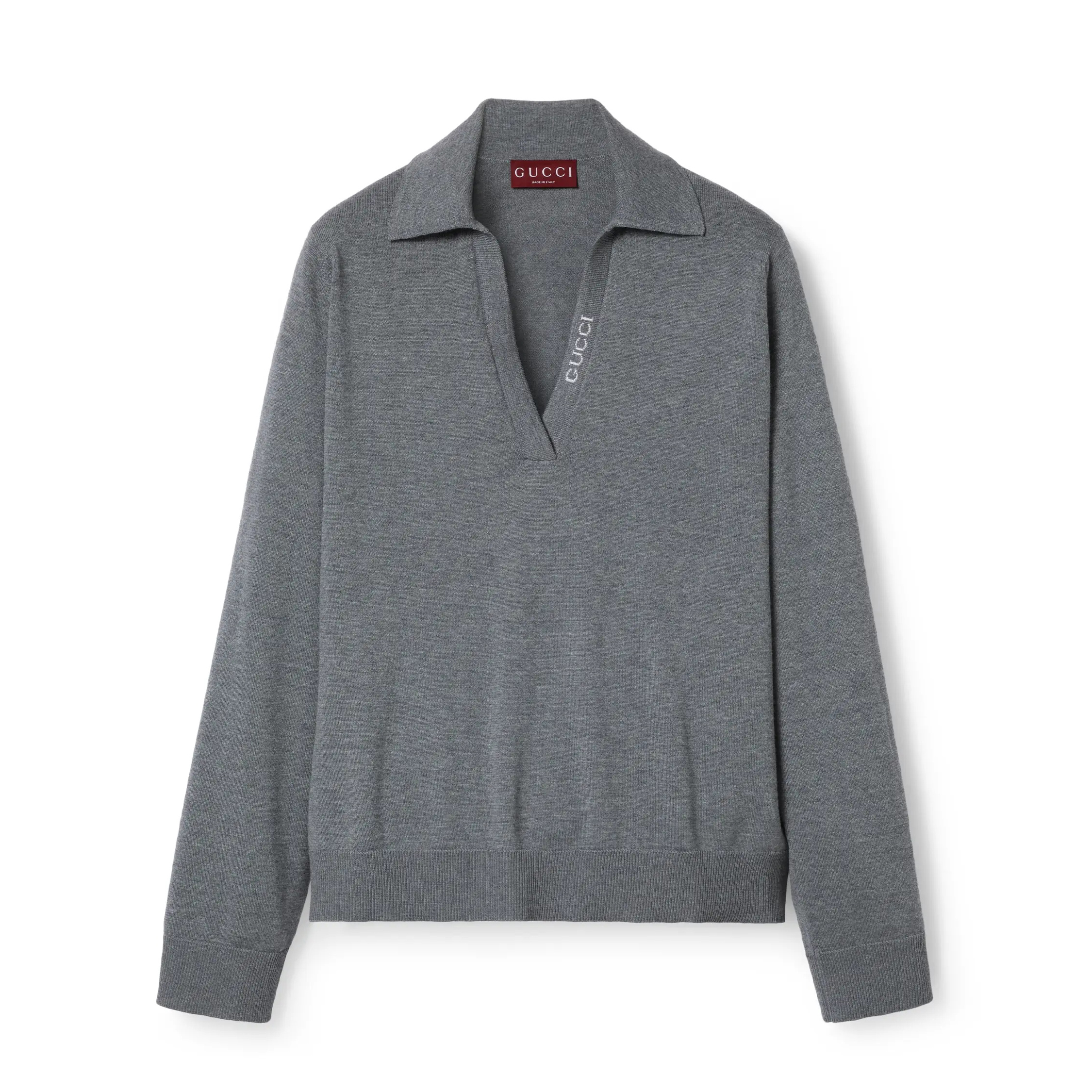 NIGO Gucci Women's Spring/Summer Solid Color Logo Letter Printed Polo Neck Pullover Long Sleeve T-Shirt #nigo73822