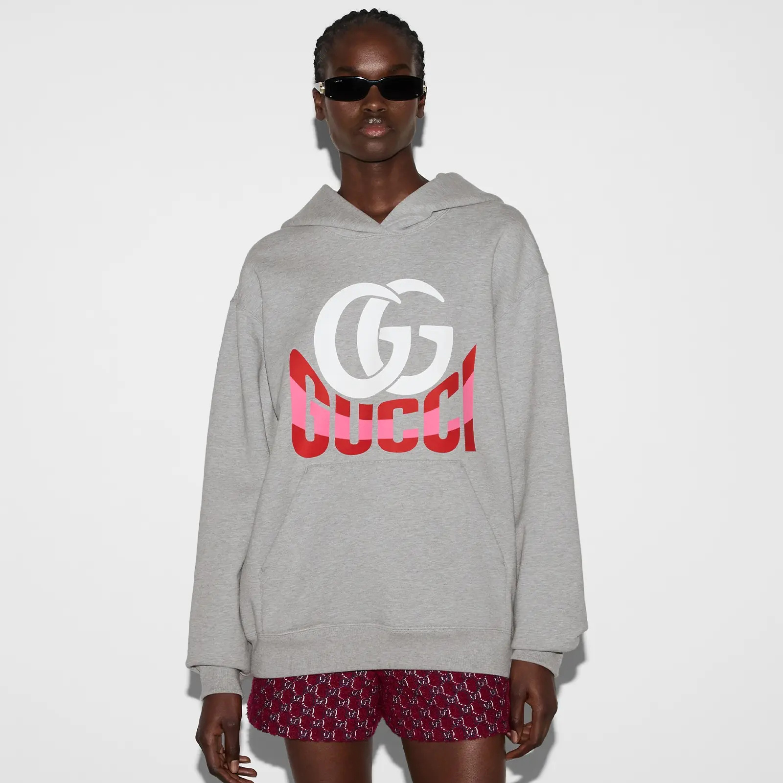 NIGO Gucci Women's Spring and Autumn Letter Logo Printed Solid Color Cotton Hooded Sweatshirt #nigo73821