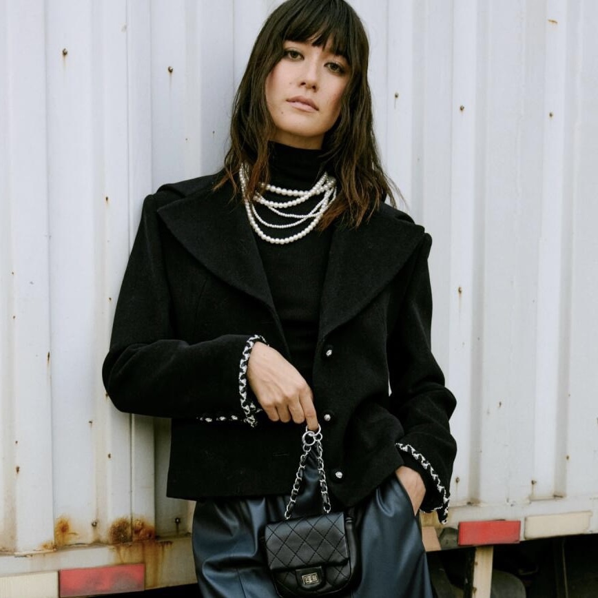 NIGO Chanel Women's Spring And Autumn Wool And Cashmere Blend Lapel Long Sleeve Loose Black Jacket Ngvp #nigo9527