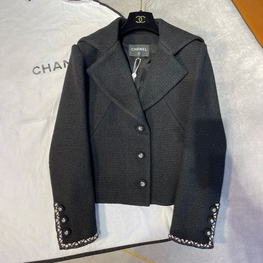NIGO Chanel Women's Spring And Autumn Wool And Cashmere Blend Lapel Long Sleeve Loose Black Jacket Ngvp #nigo9527