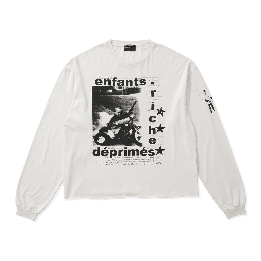 NIGO Enfants Riches Deprimes Men's Summer Ribbed Knit Washed Loose Pattern Printed Long Sleeve T-Shirt Pullover Ngvp #nigo73357