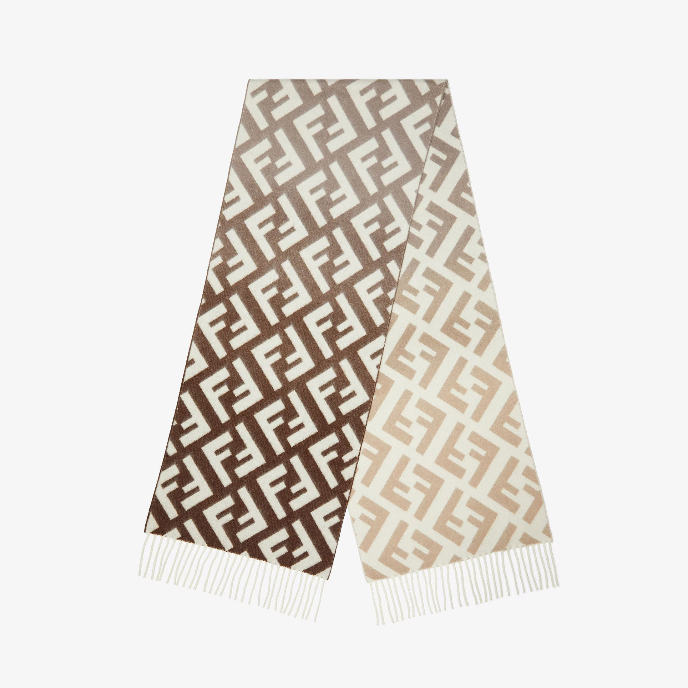 NIGO Fendi Women's FF Letter Logo Pattern Raw Edge Warm Fleece Scarf #nigo73848