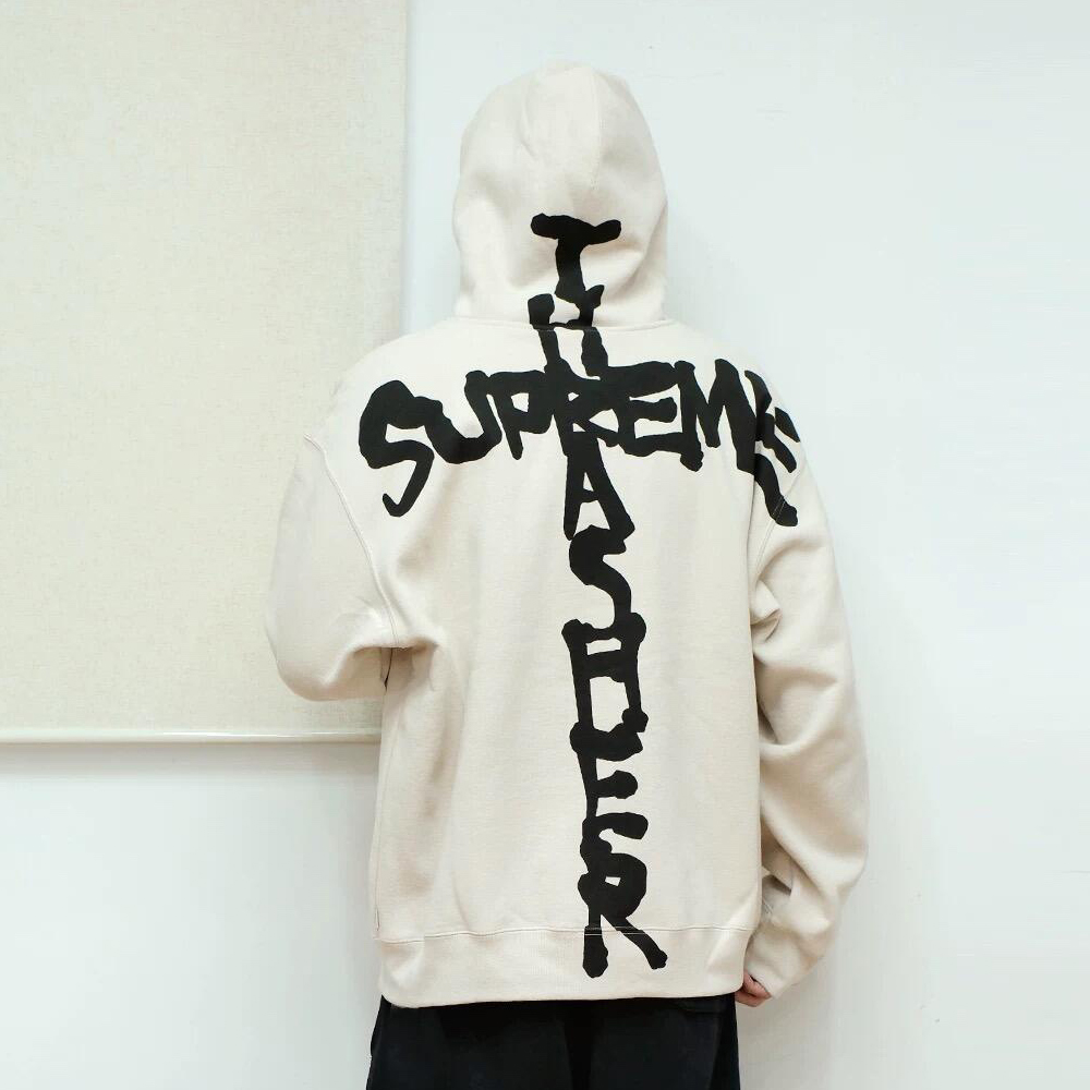NIGO Supreme x Thrasher Men's and Women's Spring and Autumn Solid Color Back Cross Letter Logo Printed Pattern Cotton Hooded Sweatshirt #nigo73843