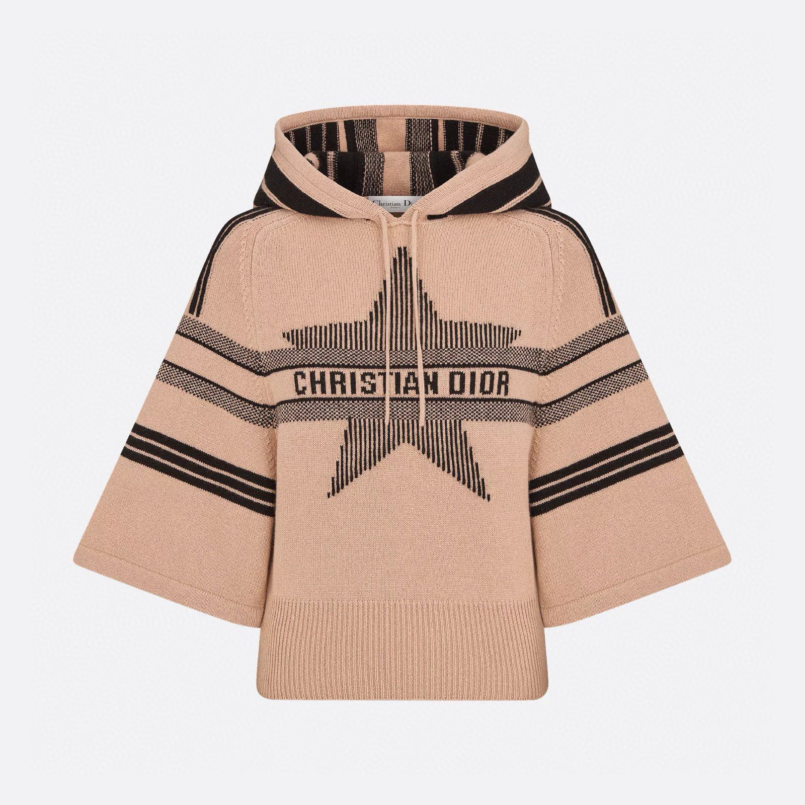 NIGO Dior Women's Spring and Autumn Letter Printed Drawstring Hooded Seven Sleeve Cashmere Sweater #nigo73847