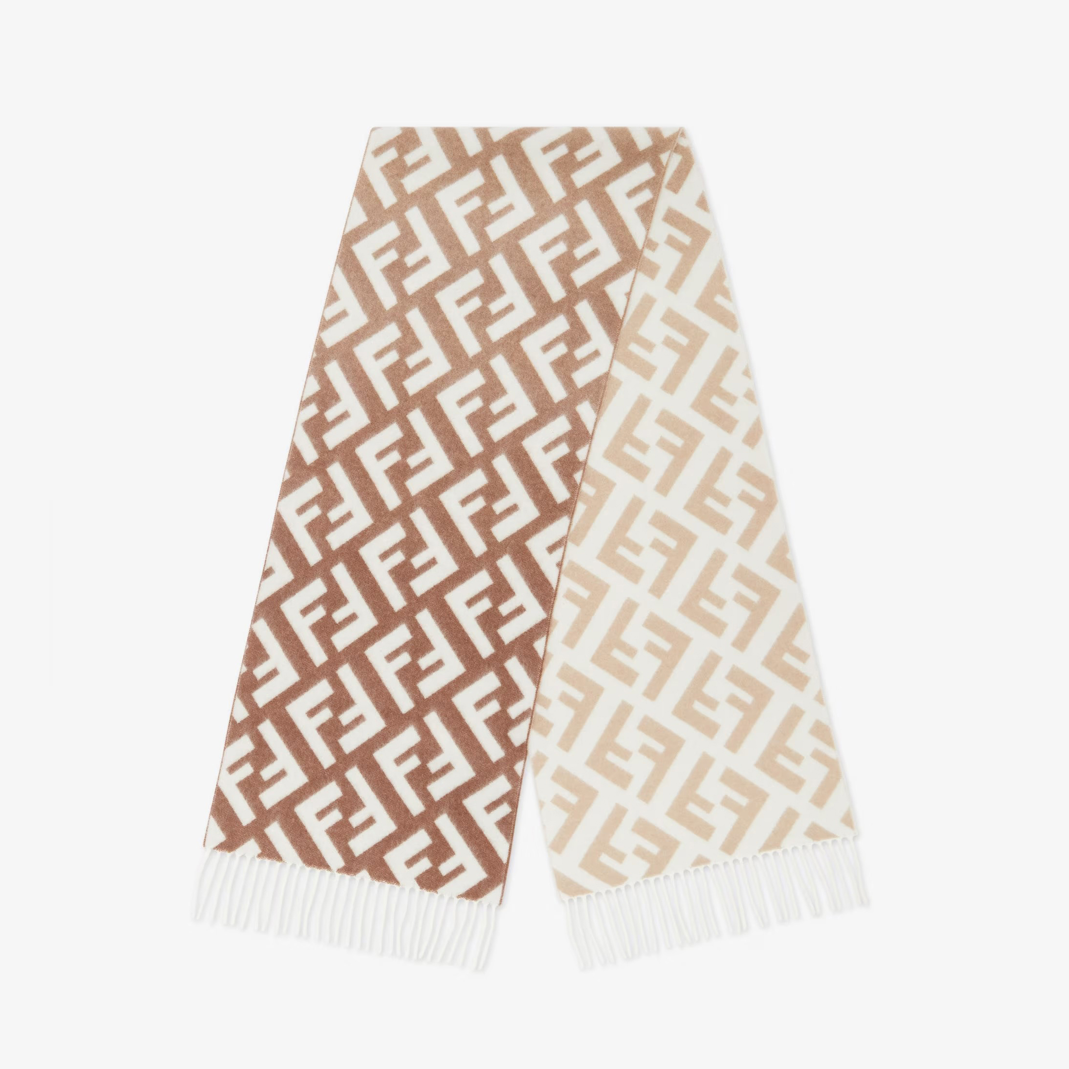 NIGO Fendi Women's FF Letter Logo Pattern Raw Edge Warm Fleece Scarf #nigo73848