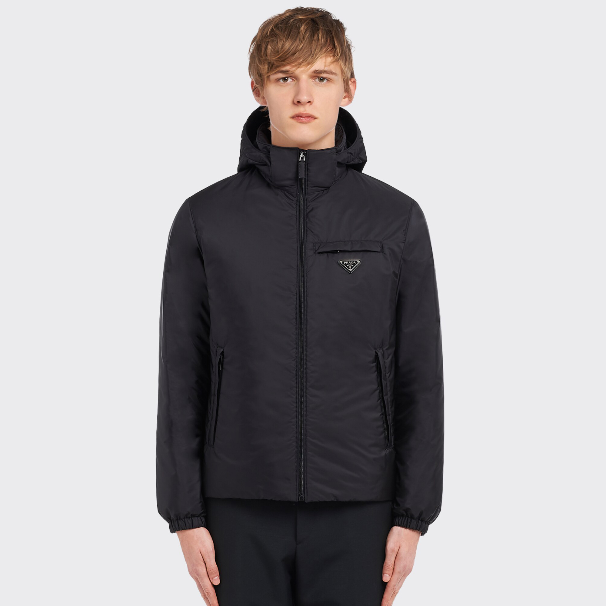 NIGO Prada Men’s Autumn and Winter Solid Color Letter Logo Hooded Warm Zipper Long Sleeve Puffer Down Jacket #nigo73867