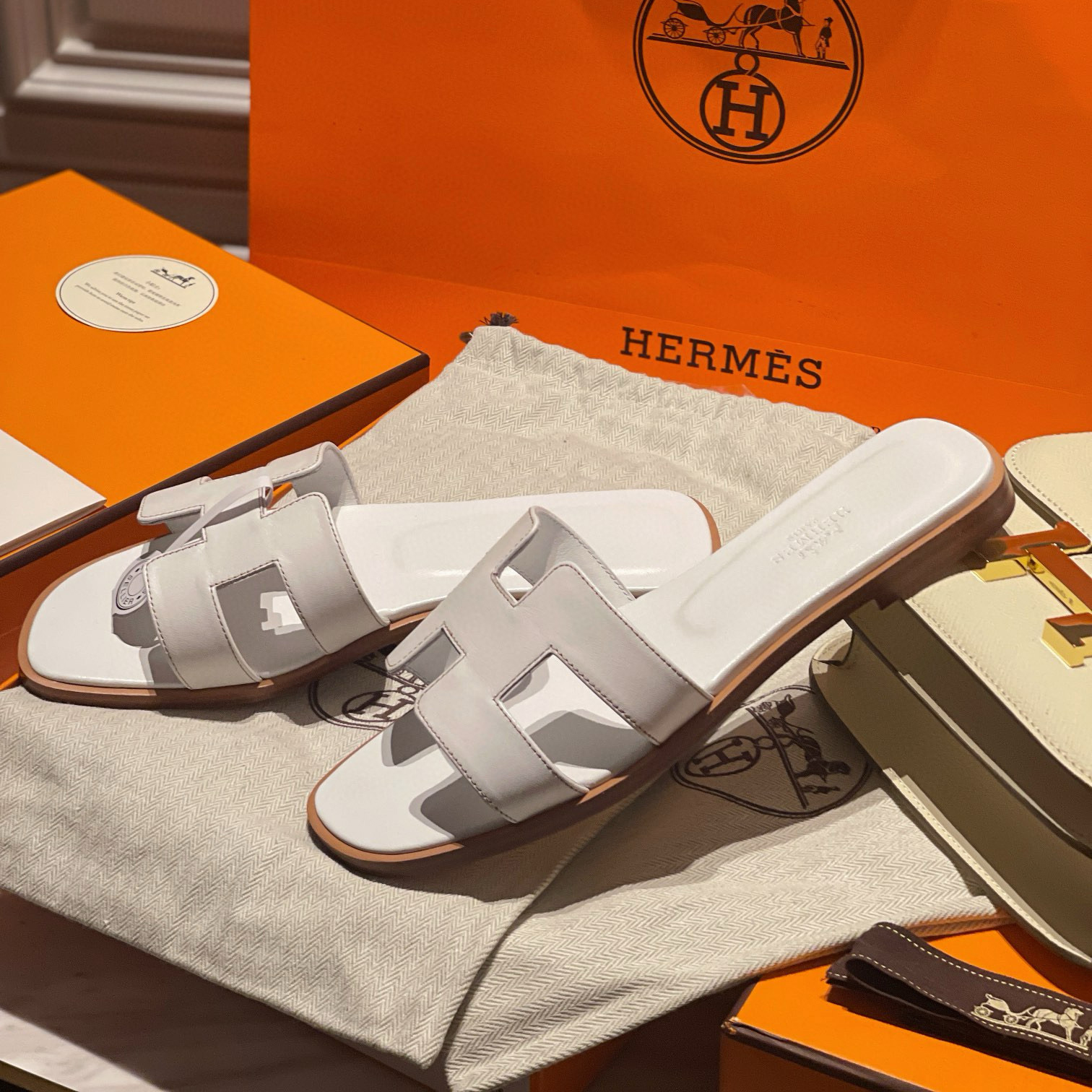 NIGO Hermes Women's Summer Leather Comfortable Casual Sandals Slippers Shoes #nigo73861