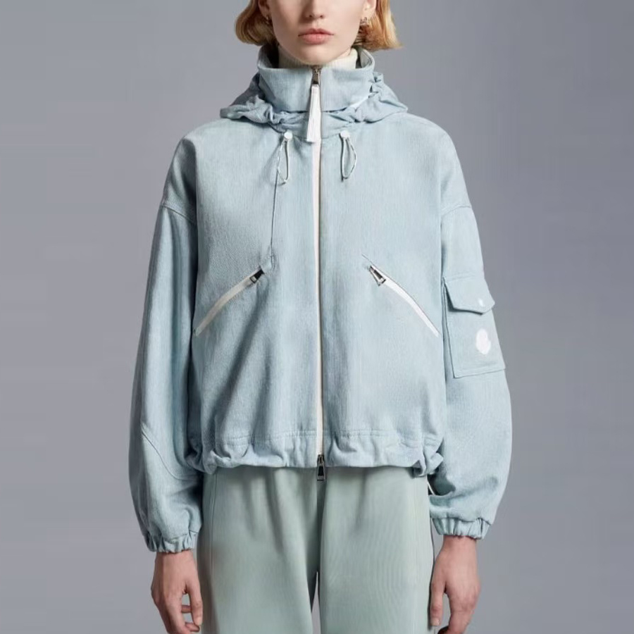 NIGO Moncler Women's Spring and Autumn Solid Color Multi Zipper Logo Embroidery Hooded Zipper Jacket #nigo73866