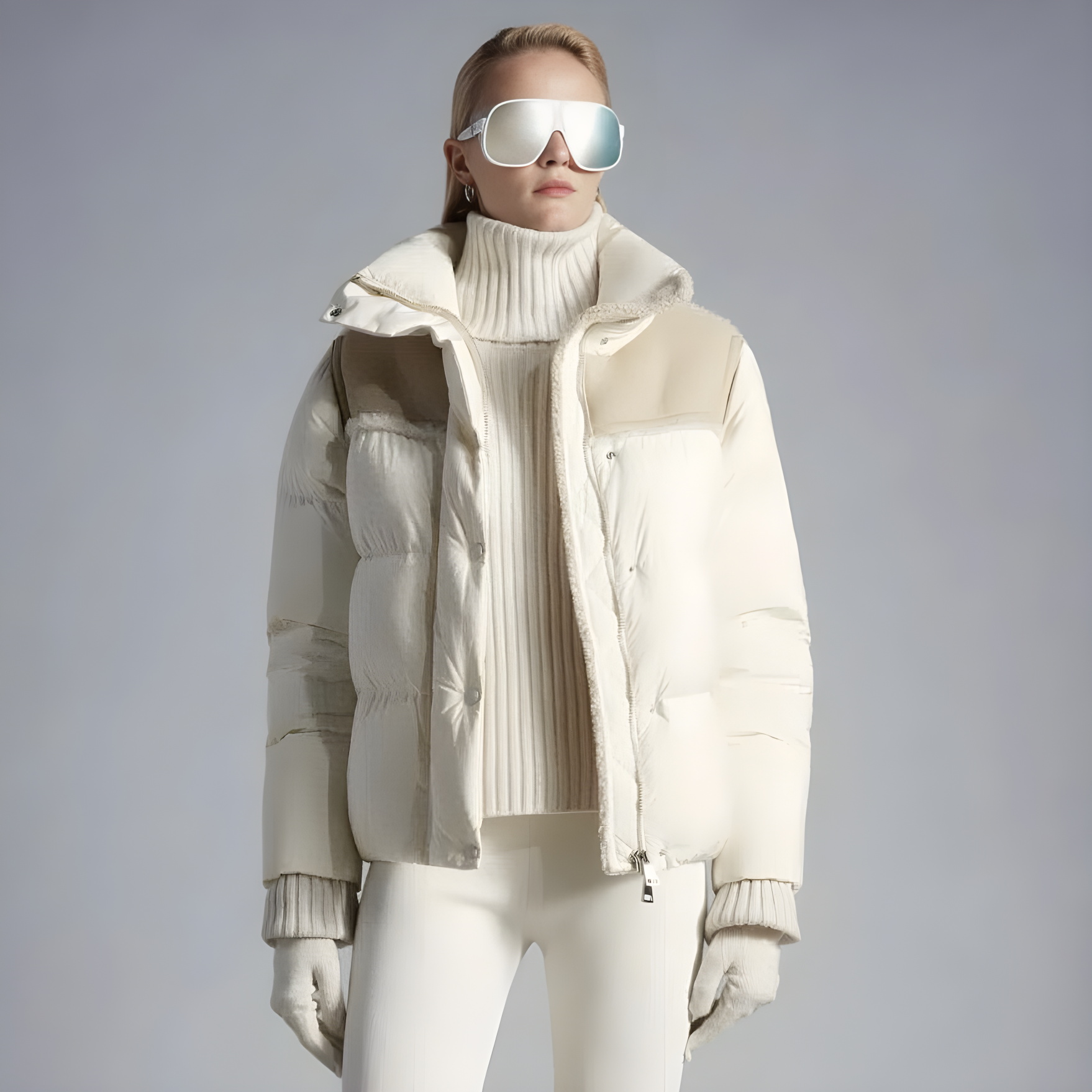 NIGO Moncler Women's Autumn and Winter Solid Color Standing Collar Zipper Puffer Down Long Sleeve Jacket #nigo73868