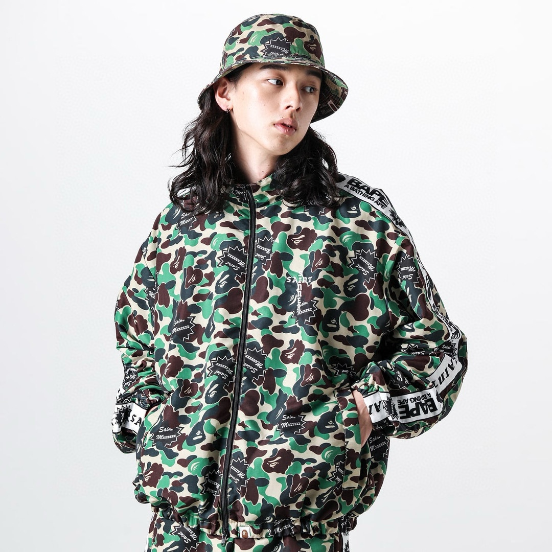 NIGO Saint Michael X Bape Men's Spring and Autumn Camouflage Printed Lapel Zipper Long Sleeve Jacket #nigo73878