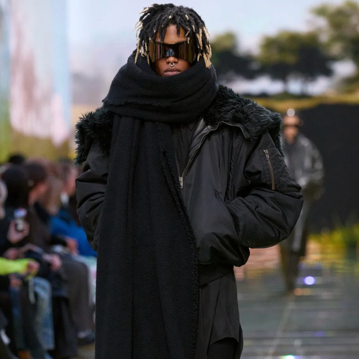 NIGO Balenciaga Men Women Black Hair Collar Hooded Bomber Zipper Long Sleeve Loose Jacket Ngvp #nigo9537