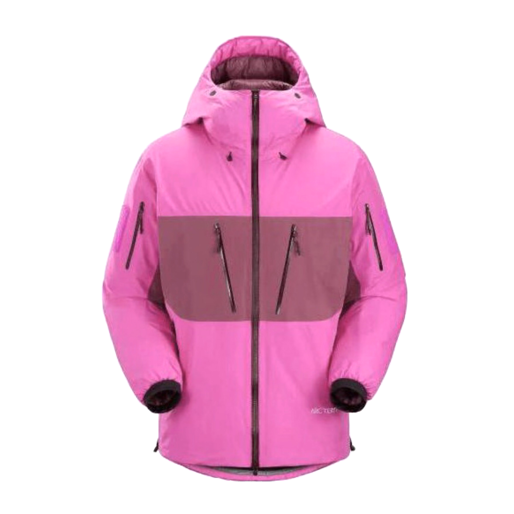 NIGO Arcteryx Men's And Women's Fall And Winter Splicing Logo Hard Shell Hooded Zipper Down Long Sleeved Jacket #nigo73883