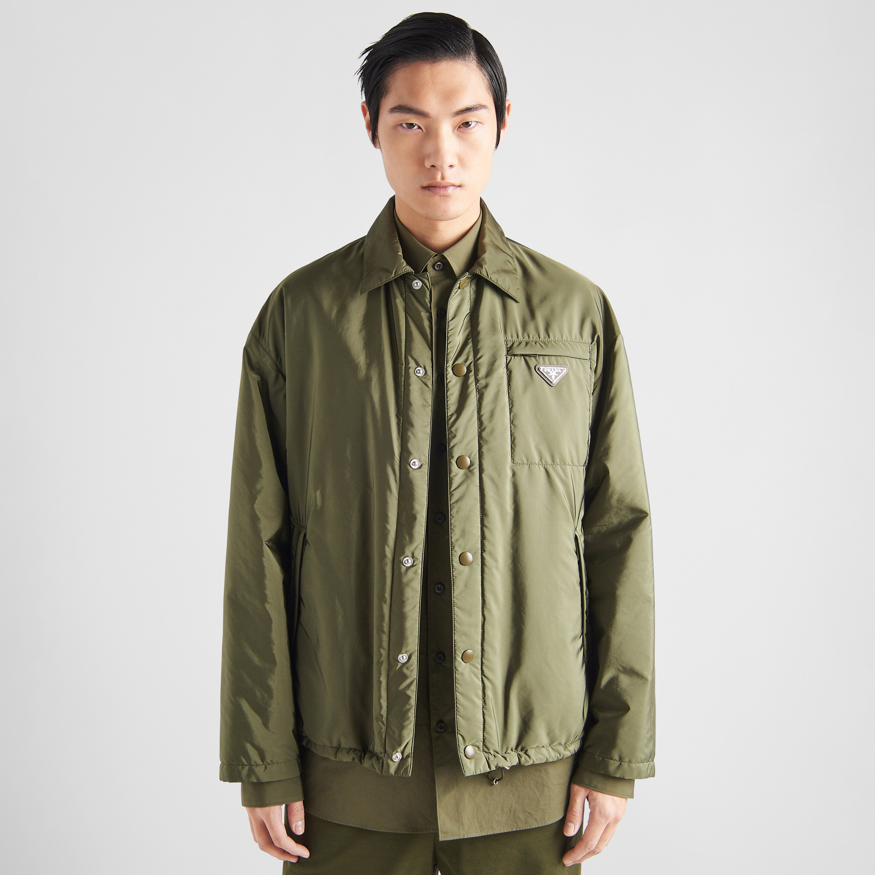 NIGO Prada Men's Autumn and Winter Solid Color Single Breasted Nylon Cotton Jacket Long Sleeve Jacket #nigo73912