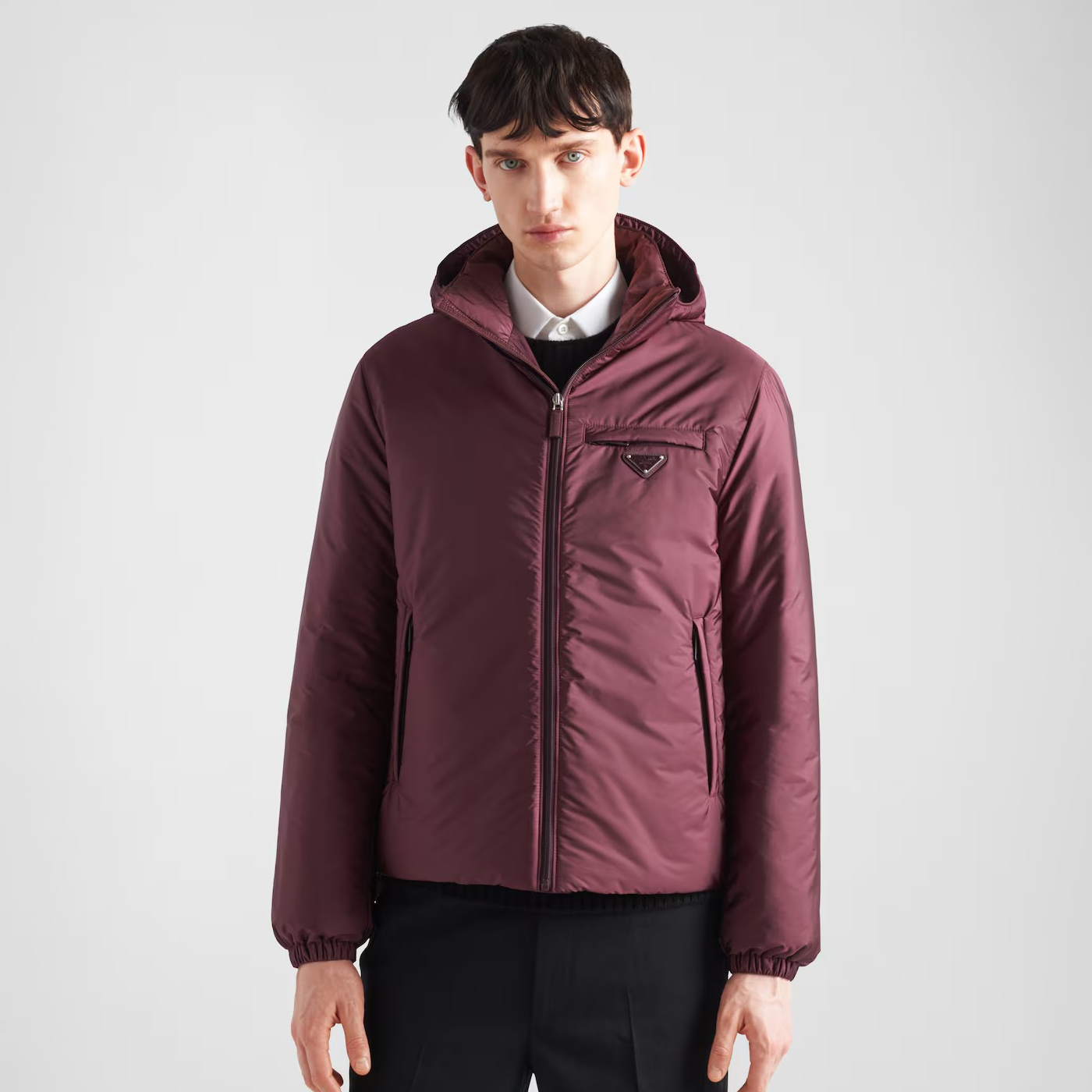 NIGO Prada Men's Autumn and Winter Solid Color Single Breasted Hooded Nylon Puffer Down Long Sleeve Jacket #nigo73912