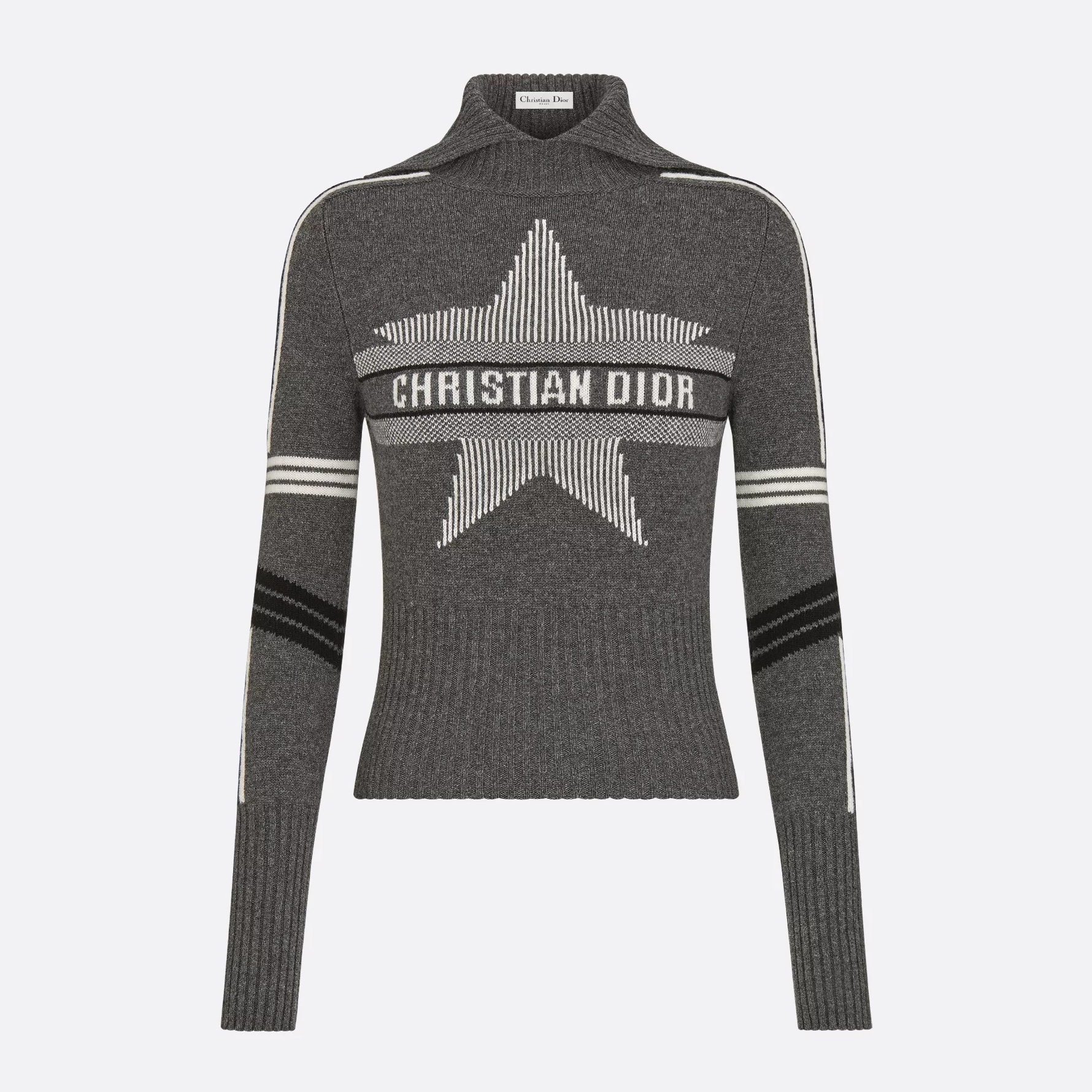 NIGO Dior Women's Spring and Autumn Letter Printed Cashmere Two Color Half Turtleneck Knit Sweater #nigo73886