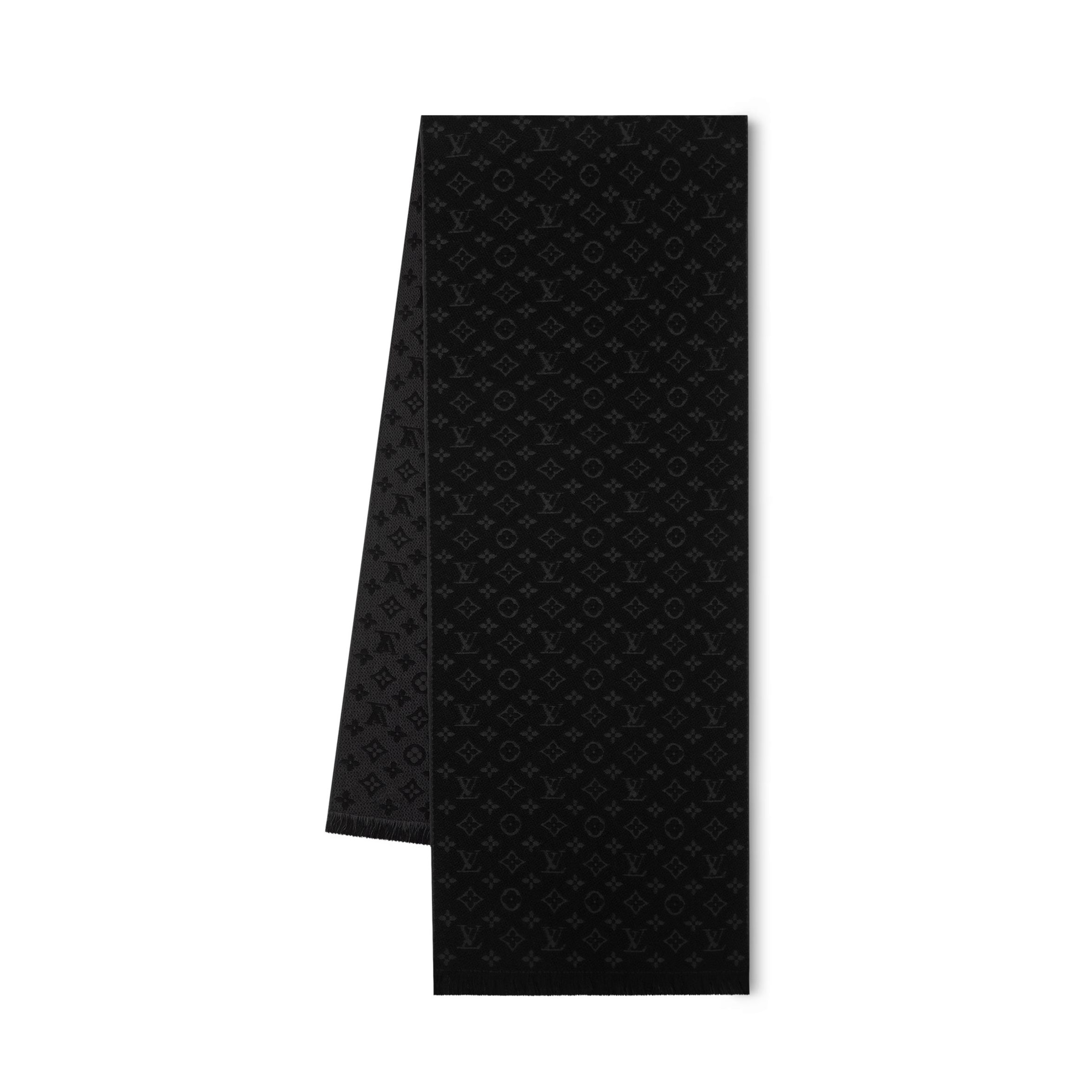 NIGO Louis Vuitton Men's Monogrammed Black Wool Scarf #nigo73893