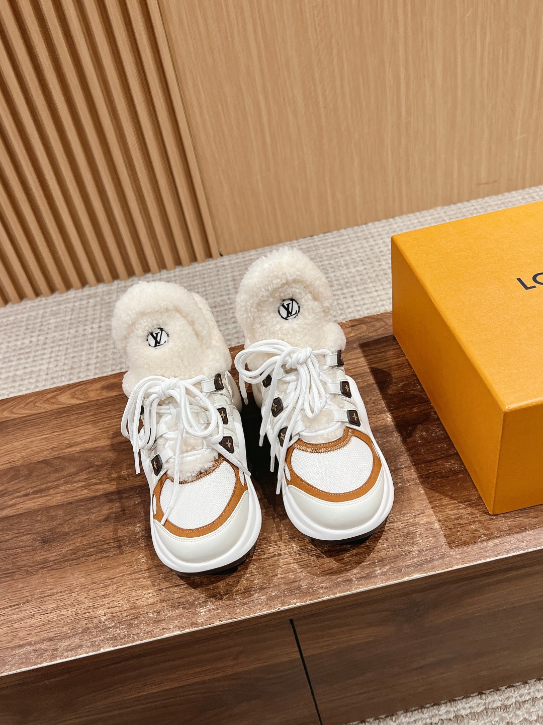 NIGO Louis Vuitton Archlight 1.0 Women's Fall/Winter Leather Wool Lace Up Low Top Casual Sneakers Shoes #nigo73924