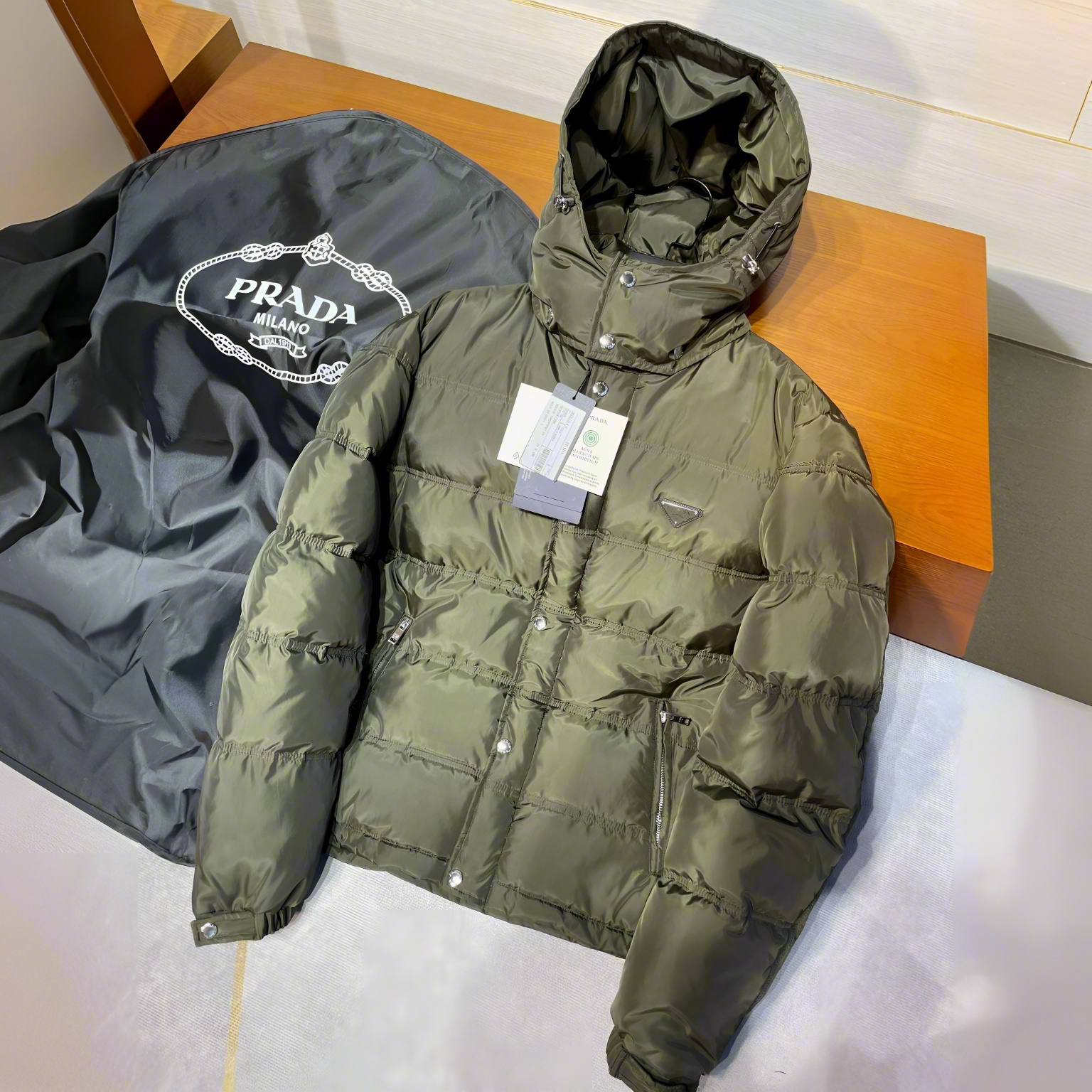 NIGO Prada Men's Autumn and Winter Solid Color Detachable Hooded Puffer Down Long Sleeve Jacket #nigo73933