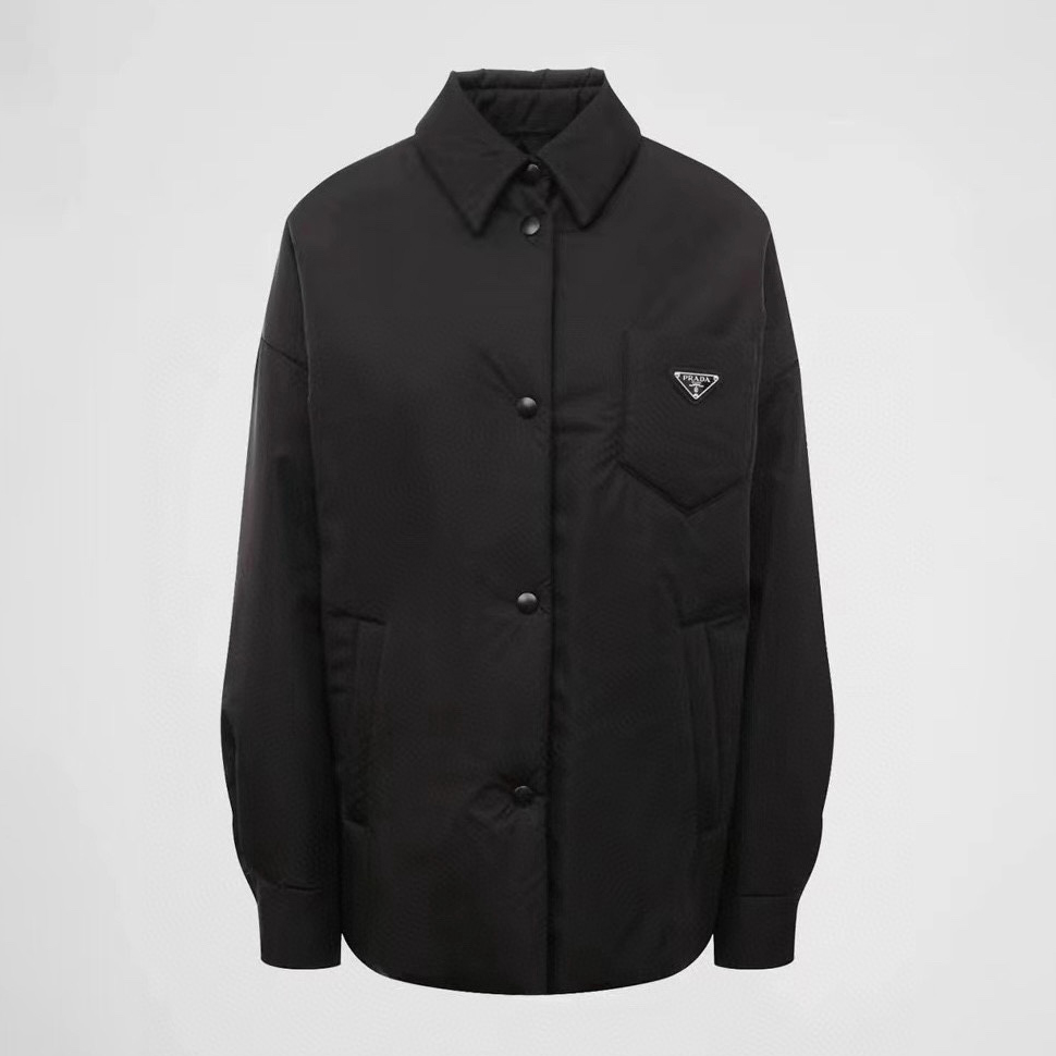 NIGO Prada Women's Autumn and Winter Solid Color Logo Label Single Breasted Loose Long Sleeve Jacket #nigo73929