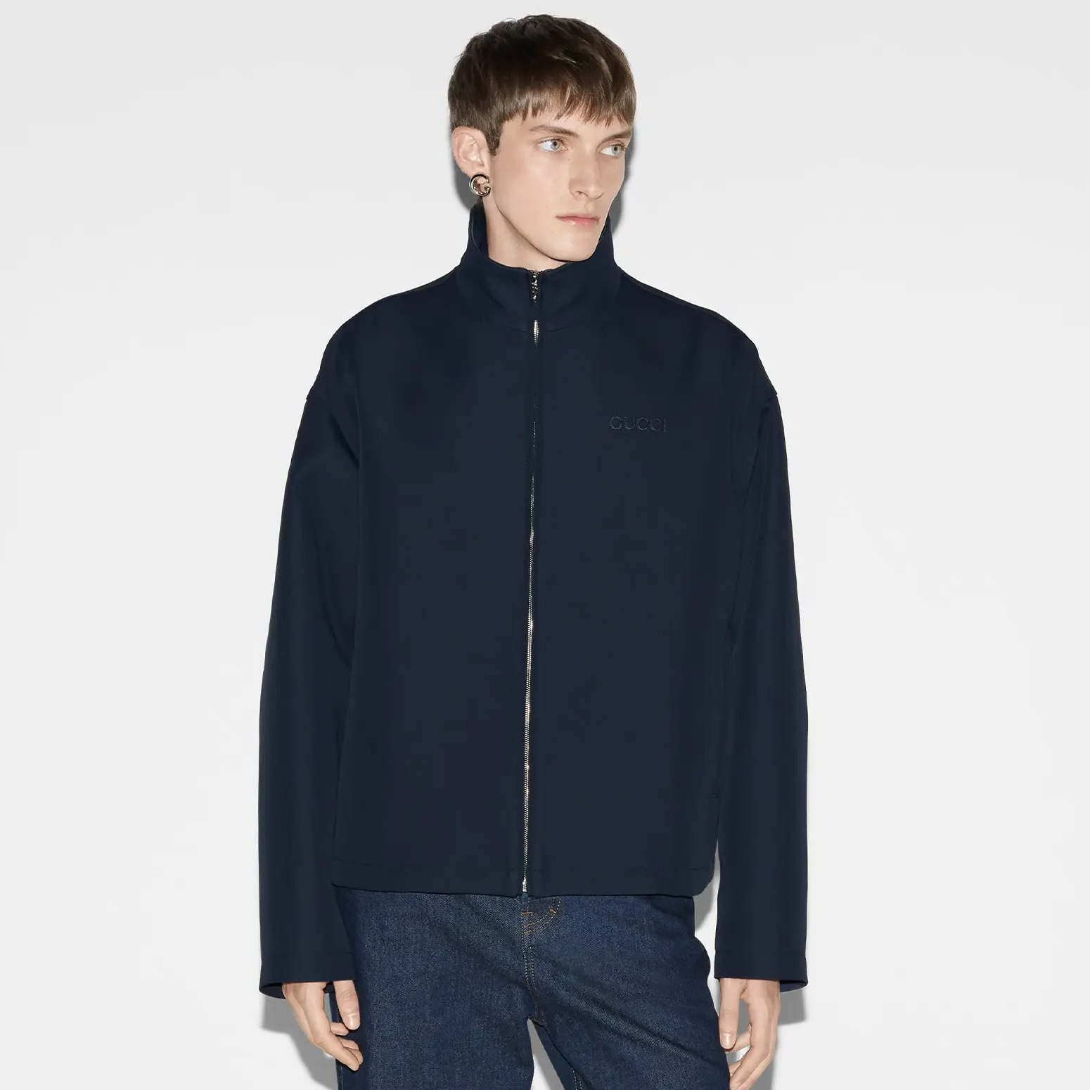 NIGO Gucci Men's Spring and Autumn Solid Color Letter Logo Embroidery Standing Collar Long Sleeve Zipper Jacket #nigo73917