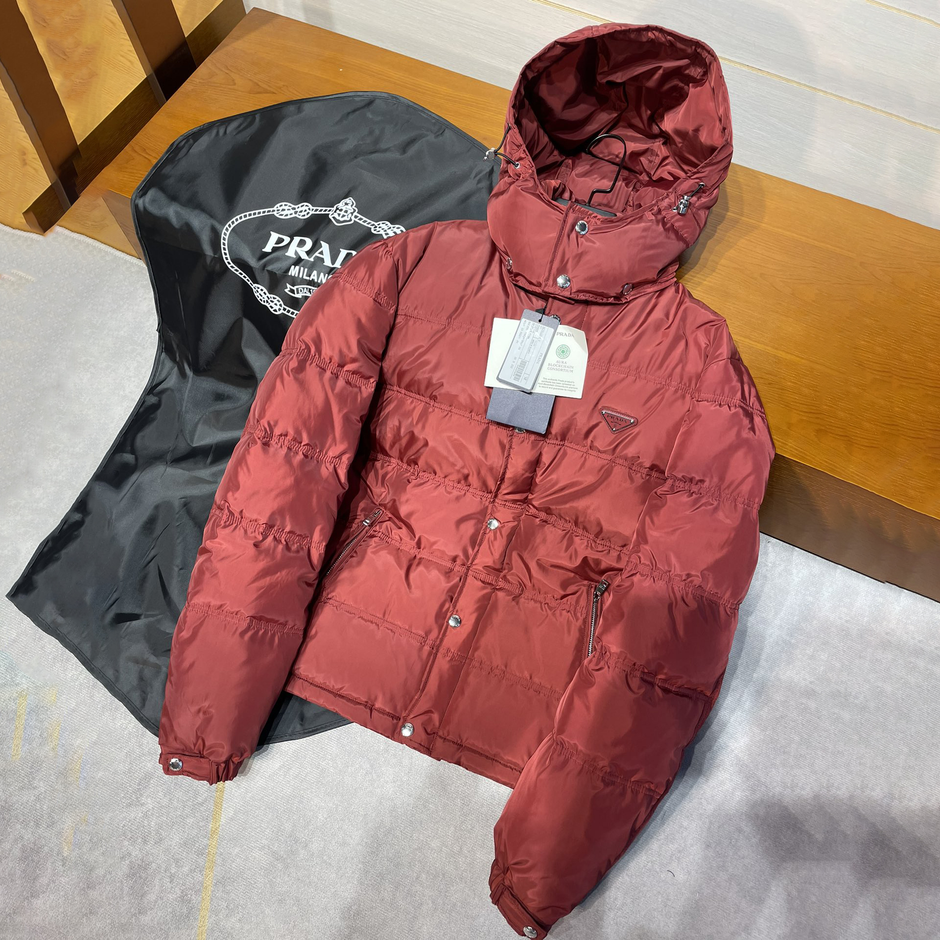 NIGO Prada Men's Autumn and Winter Solid Color Detachable Hooded Puffer Down Long Sleeve Jacket #nigo73933