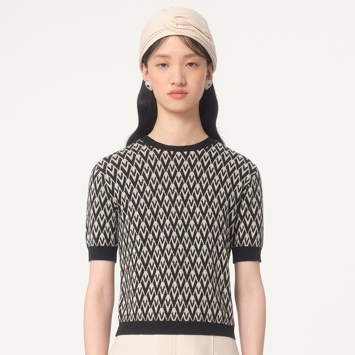 NIGO Valentino Women's Summer Letter Appliquéd Knit Round Neck Short Sleeve T-Shirt #nigo73937