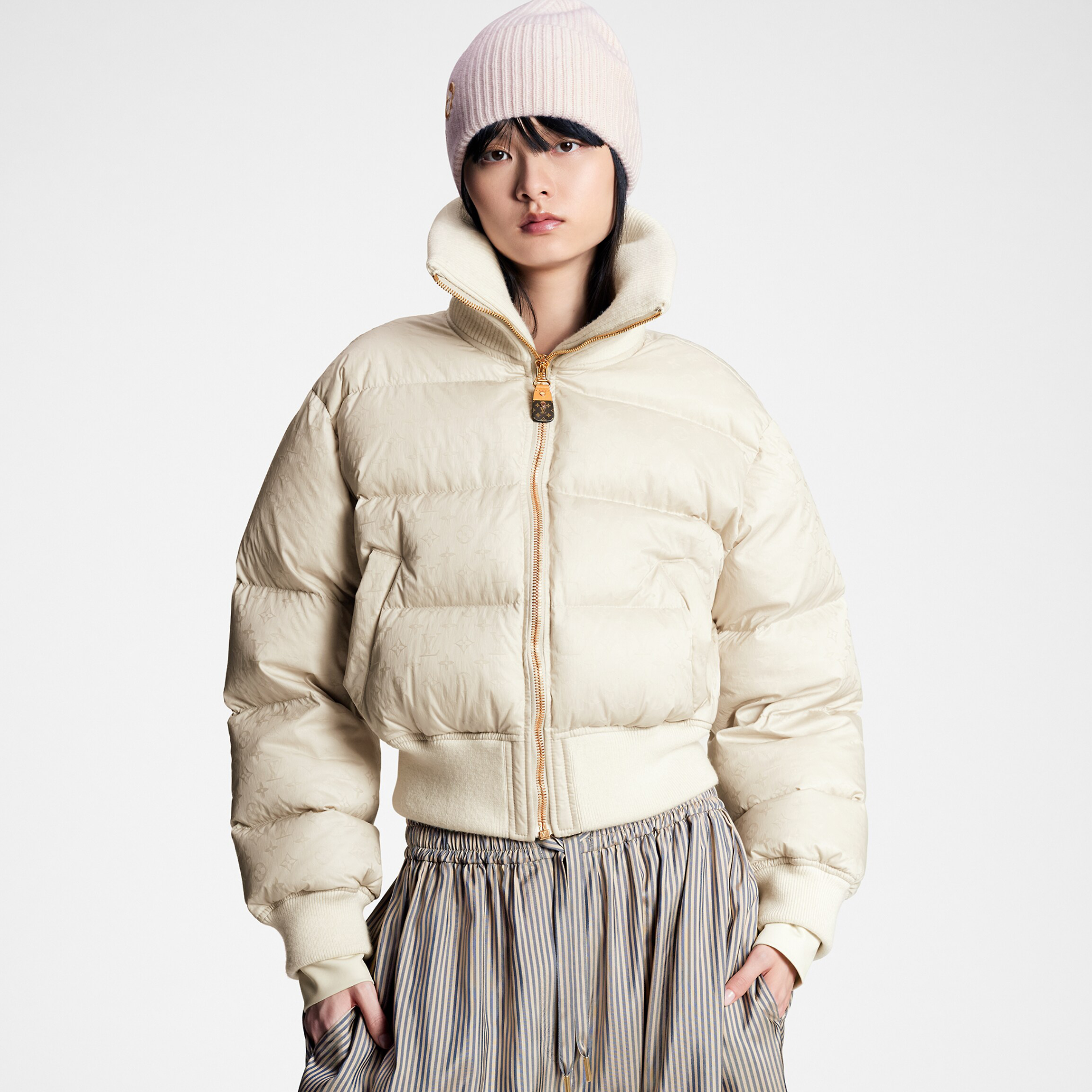 NIGO Louis Vuitton Women's Autumn and Winter Solid Color Lapel Zipper Short Zipper Long Sleeve Down Jacket #nigo73935