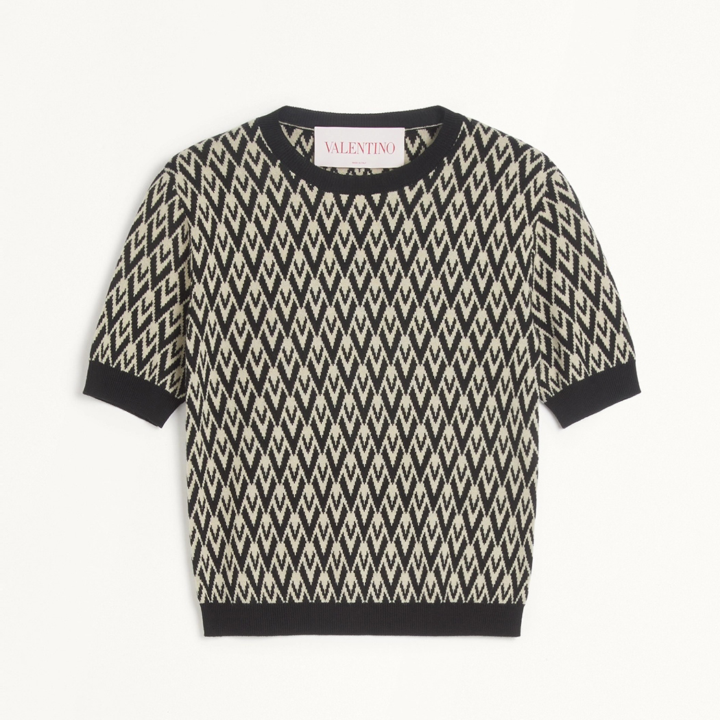 NIGO Valentino Women's Summer Letter Appliquéd Knit Round Neck Short Sleeve T-Shirt #nigo73937