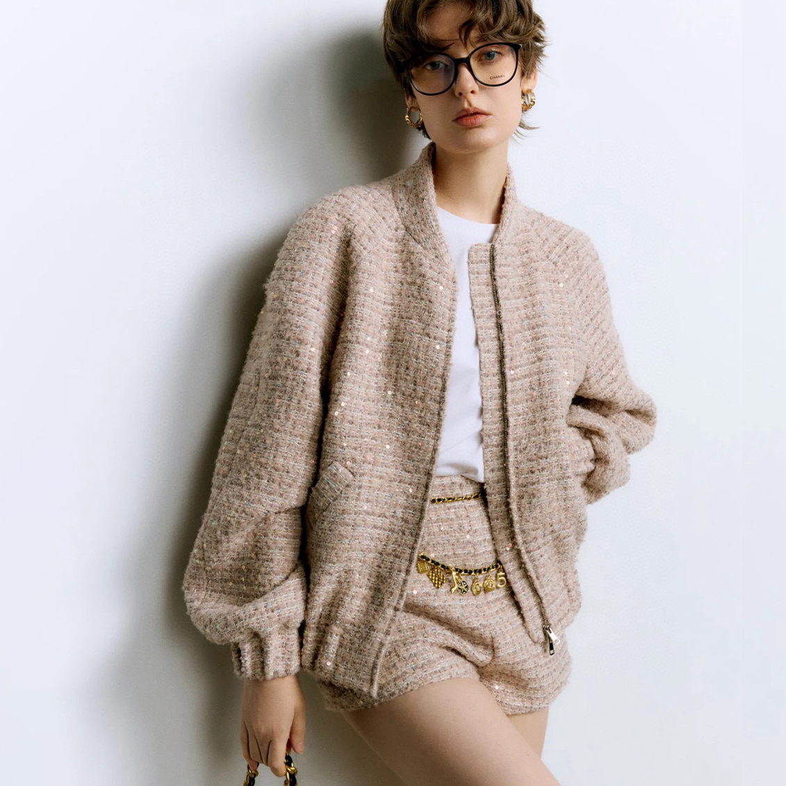 NIGO Chanel Women's Spring And Autumn Baseball Collar Solid Color Wool Tweed Long Sleeve Jacket #nigo71695