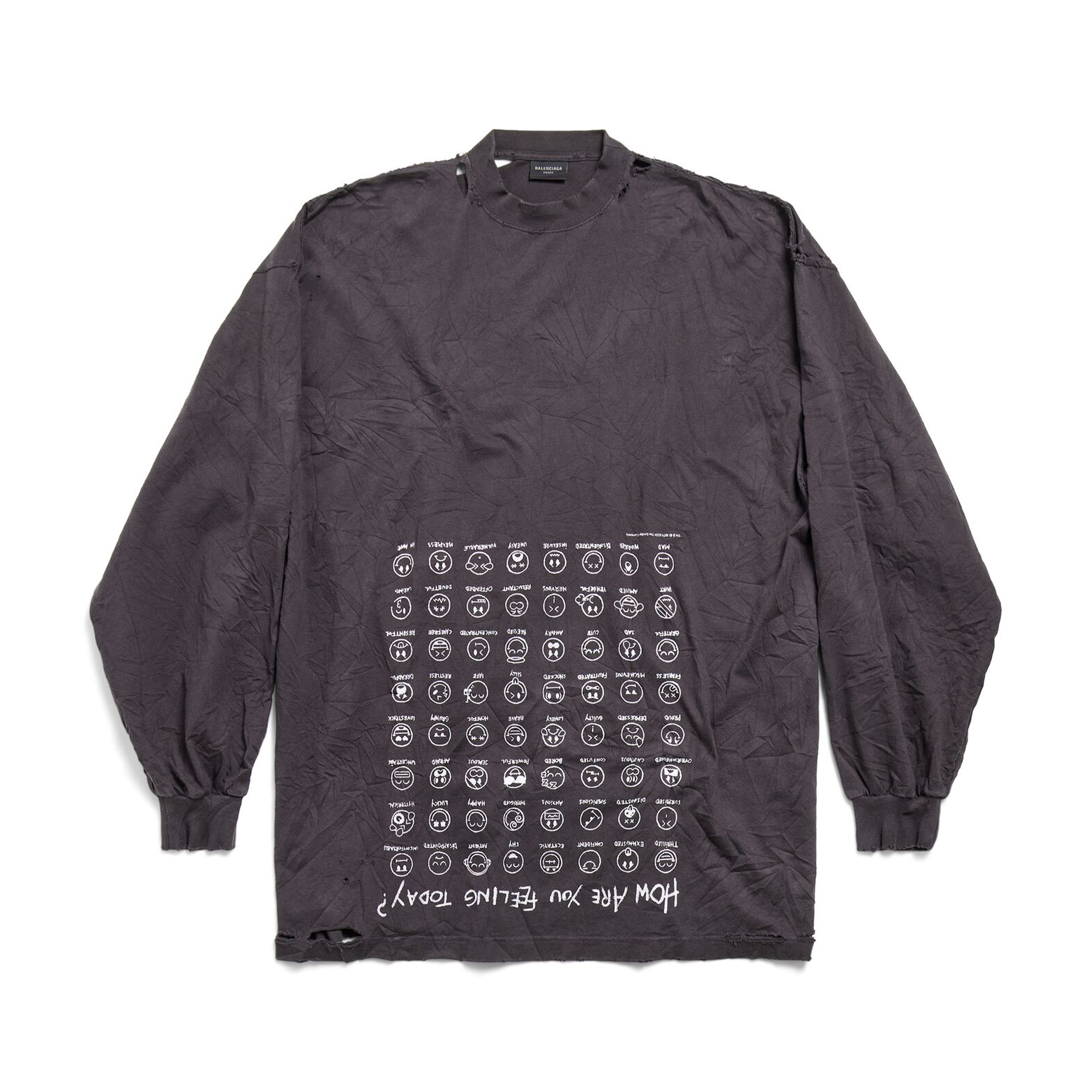 NIGO Balenciaga Men Women Summer Letter Printed Loose Cotton Round Neck Black Long Sleeve T-Shirt Ngvp #nigo9556