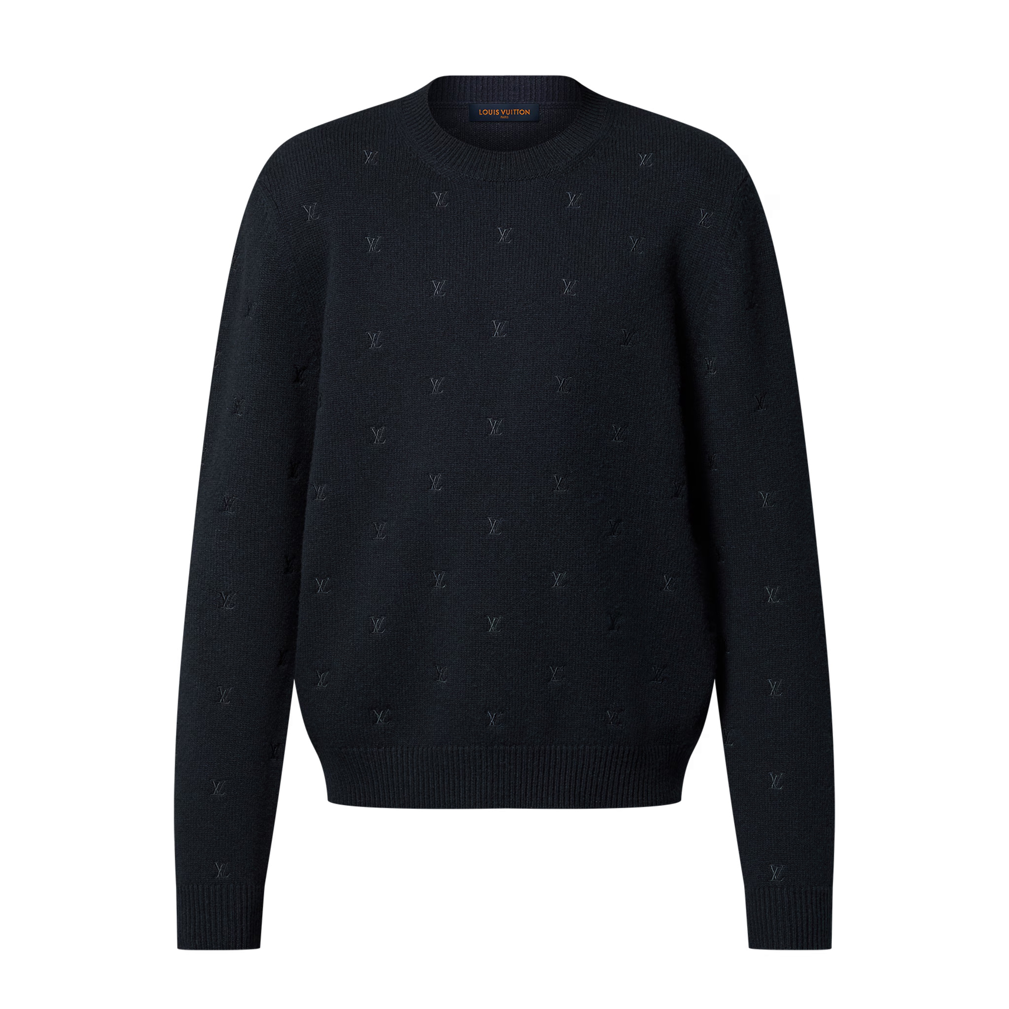 NIGO Louis Vuitton Men's Spring and Autumn Solid Color Embroidery Logo Printed Crew Neck Knit Wool Sweater #nigo73953
