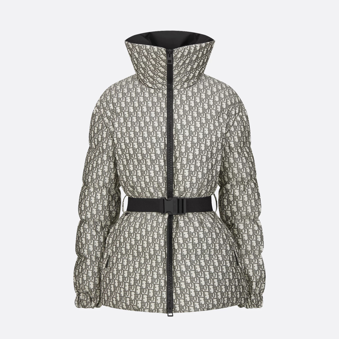 NIGO Dior Women's Autumn and Winter Letter Printed Solid Color Quilted Belt Loose Standing Collar Long Sleeve Zipper Cotton Jacket #nigo73965