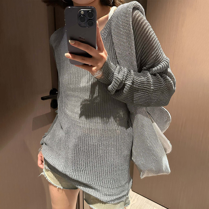 NIGO Balenciaga Men's Women's Spring And Autumn Solid Color Casual V-Neck Long Sleeve Luminous Silver Loose Pullover Sweatshirt Ngvp #nigo9567