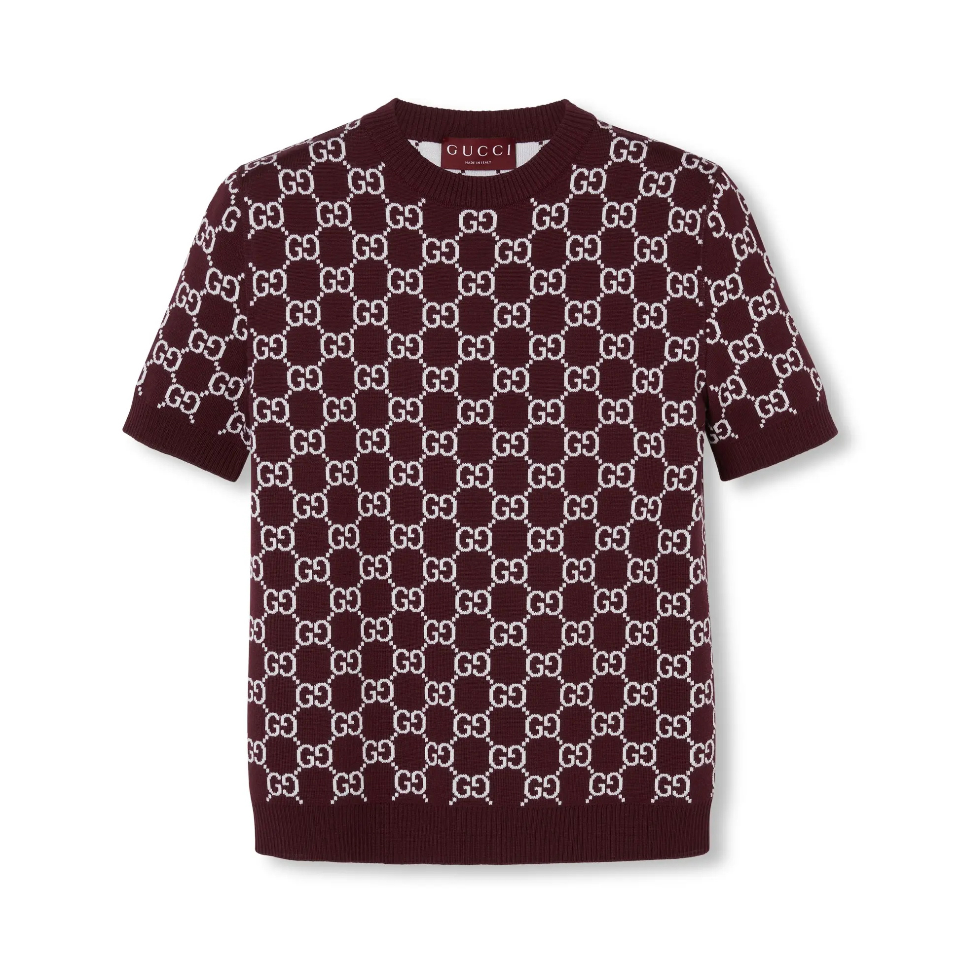 NIGO Gucci Spring Women's Monogrammed Reversible Crew Neck Short Sleeve Knit T-Shirt #nigo73984