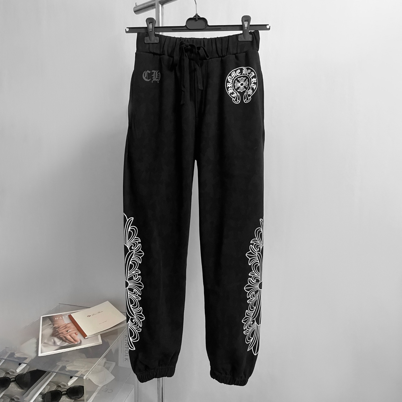 NIGO Chrome Hearts Men's Spring and Autumn Printed Stretch Drawstring Loose Fit Sweatpants Pants #nigo73993