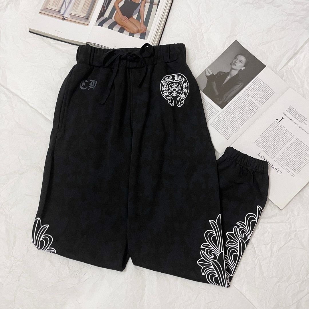 NIGO Chrome Hearts Men's Spring and Autumn Printed Stretch Drawstring Loose Fit Sweatpants Pants #nigo73993