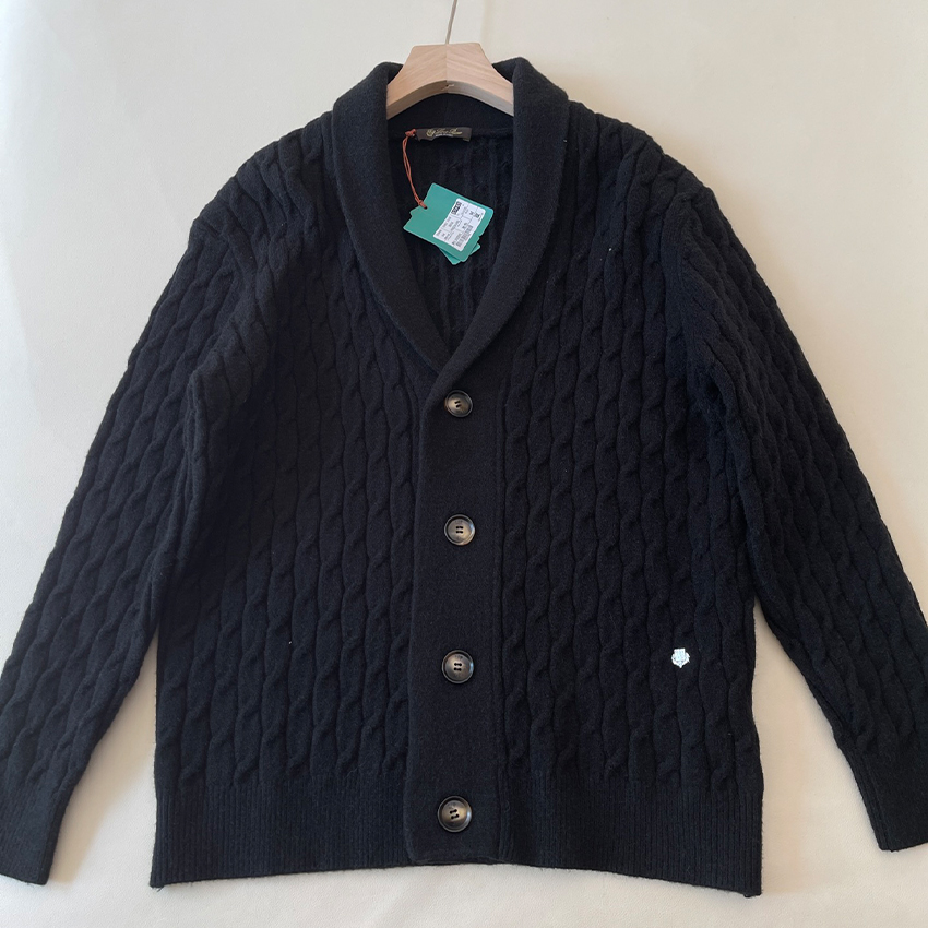 NIGO Loro Piana Men's Spring And Autumn Casual Solid Colour Cashmere Loose Straight Long Sleeve Cervatto Cardigan Ngvp #nigo9569