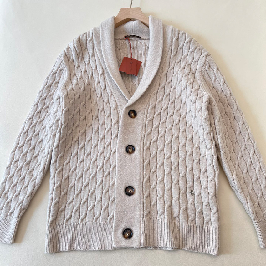 NIGO Loro Piana Men's Spring And Autumn Casual Solid Colour Cashmere Loose Straight Long Sleeve Cervatto Cardigan Ngvp #nigo9569