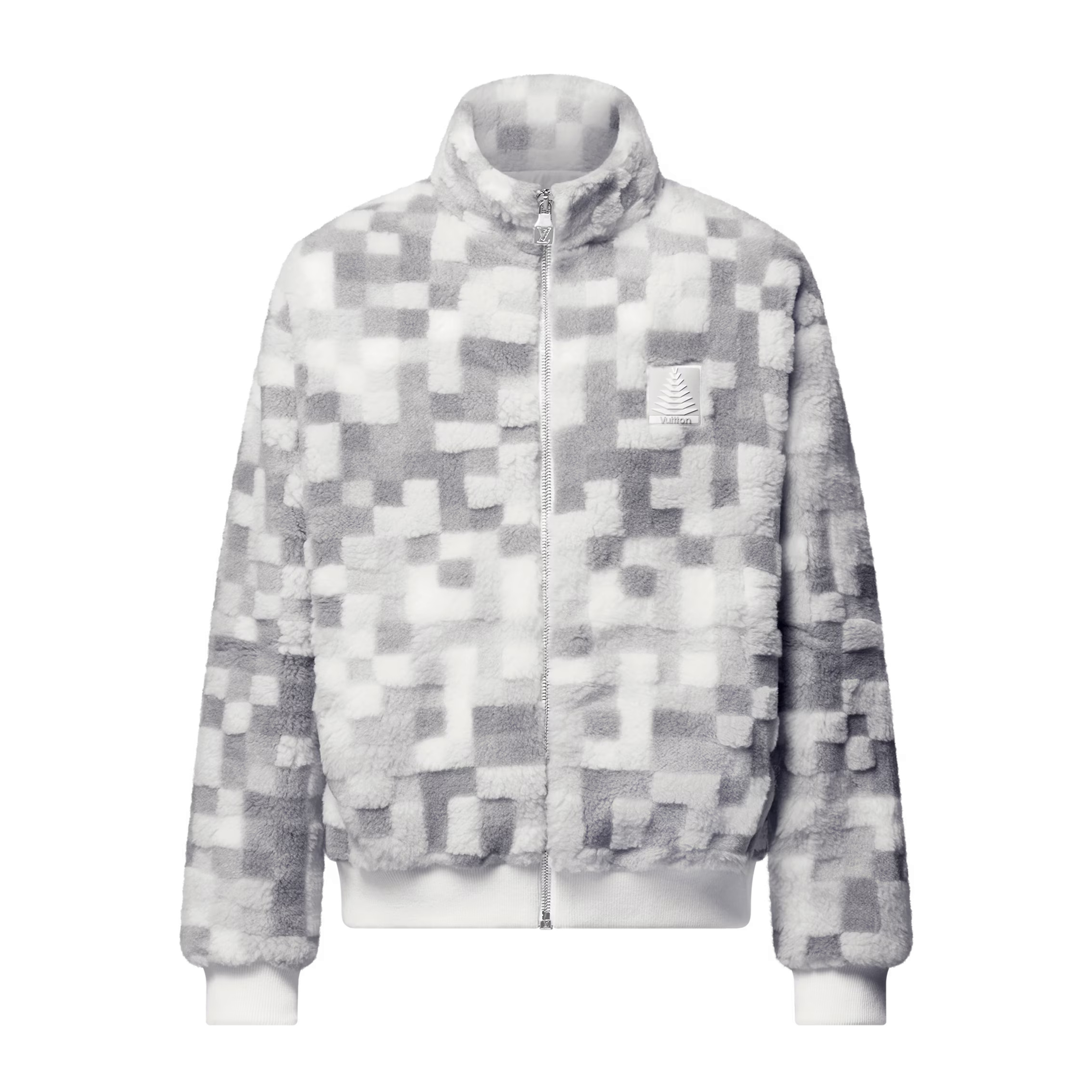 NIGO Louis Vuitton Men's Autumn and Winter Square Color Blocking Long Sleeve Fleece Feeling Zipper Jacket #nigo74113