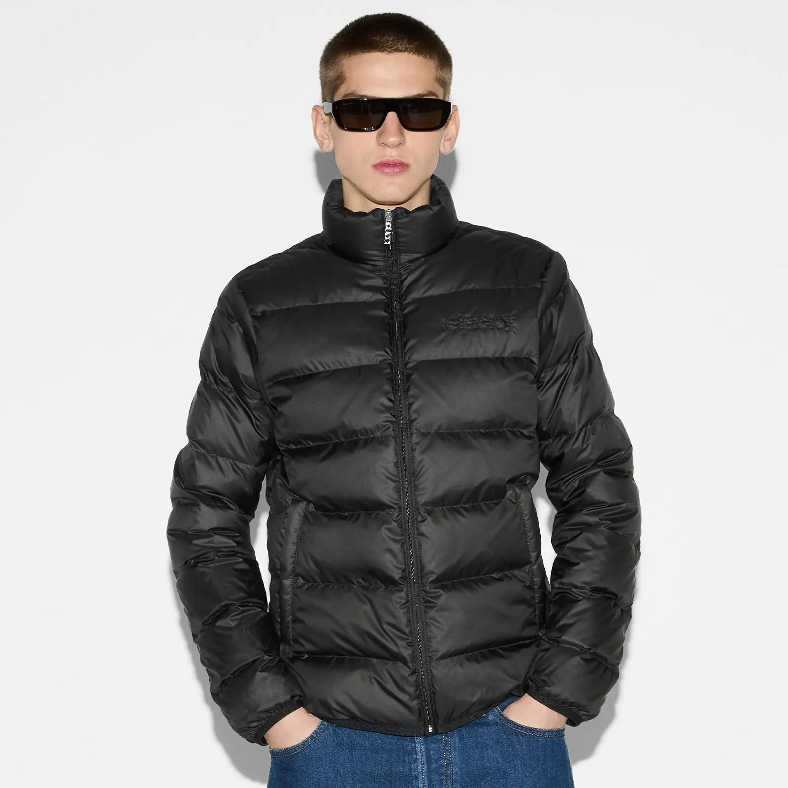 NIGO Gucci Men's Fall/Winter Black Lightweight Nylon Zipper Long Sleeve Puffer Down Jacket #nigo73996
