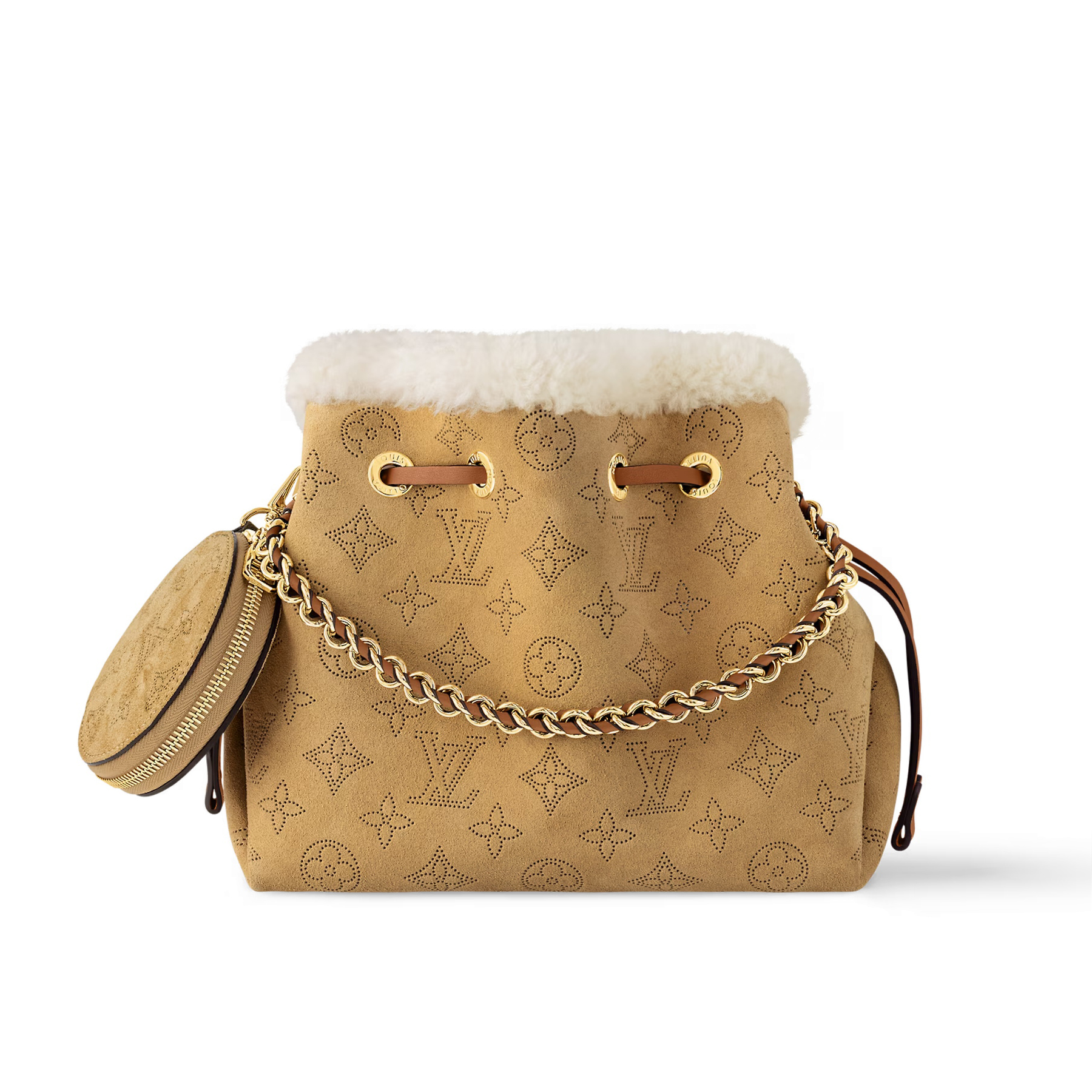 NIGO Louis Vuitton BELLA Women's Brown Removable Shoulder Strap Suede Shoulder Crossbody Bag Bags #nigo74118