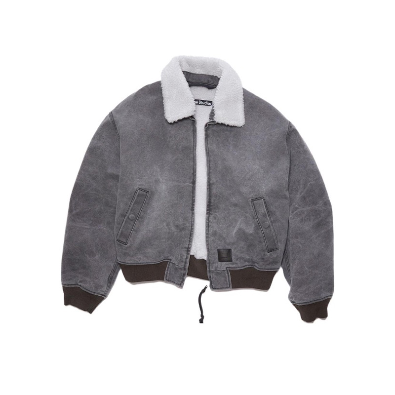 NIGO Acne Studios Men's Women's Spring, Autumn And Winter Retro Solid Color Detachable Collar Casual Loose Pilot Jacket Ngvp #nigo9571